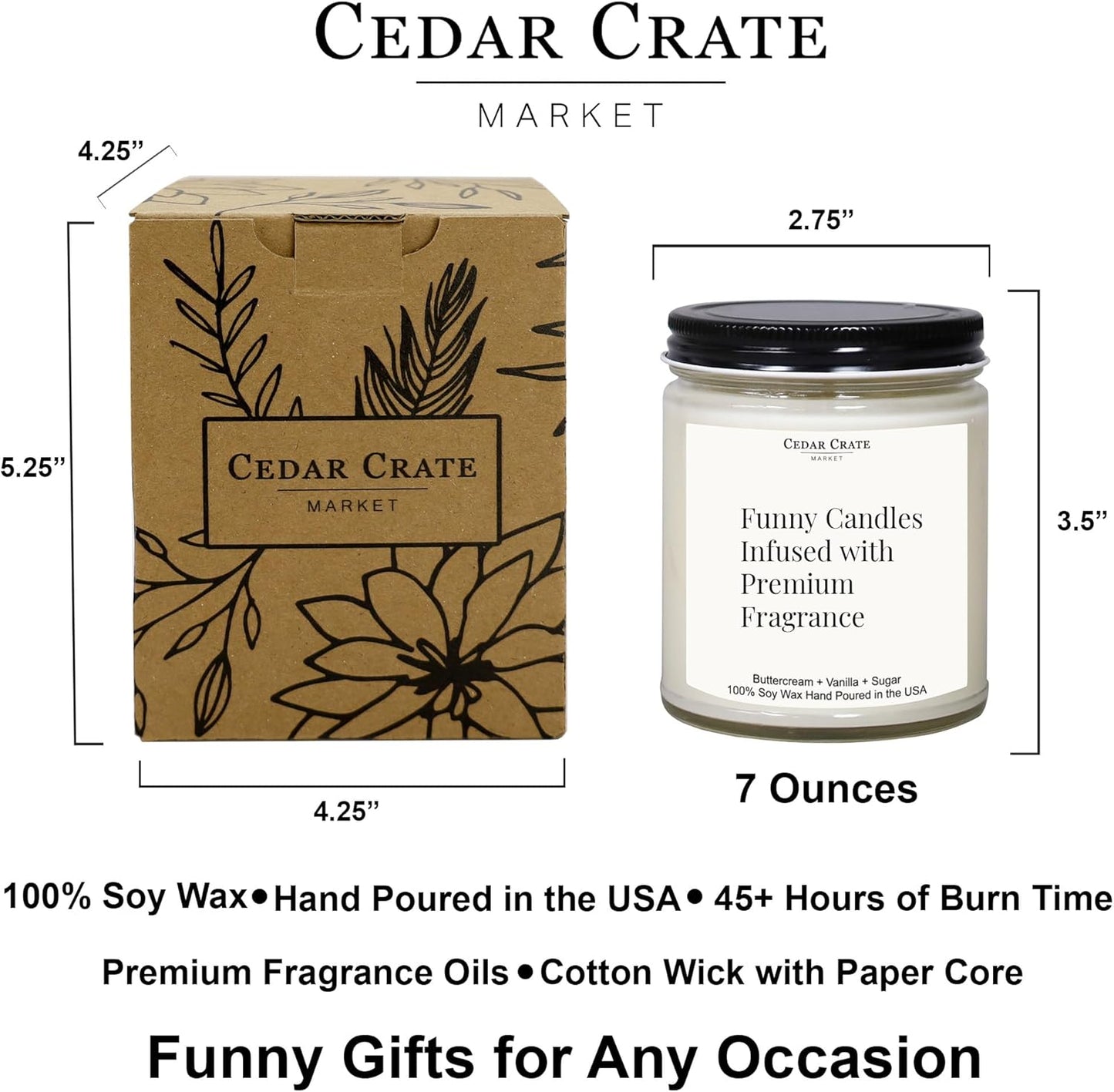 Cedar Crate Market Inspirational Candle Gifts for Women, Thank You Gifts for Women Island Citrus Spice Sandalwood Soy Wax Scented Jar Candle, Best Friend Candle Present Hand Poured in USA, 9oz