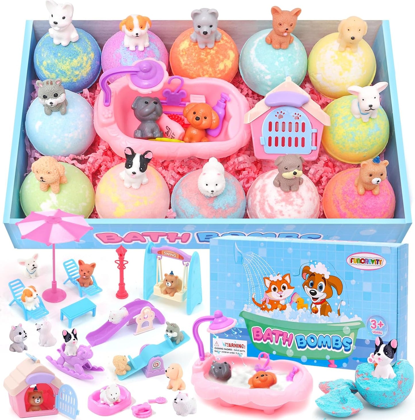 Bath Bombs for Kids with Surprise Inside for Girls Boys Toddlers Organic Kids Bath Bombs with Toys Inside Ideal Birthday Christmas Gift Set