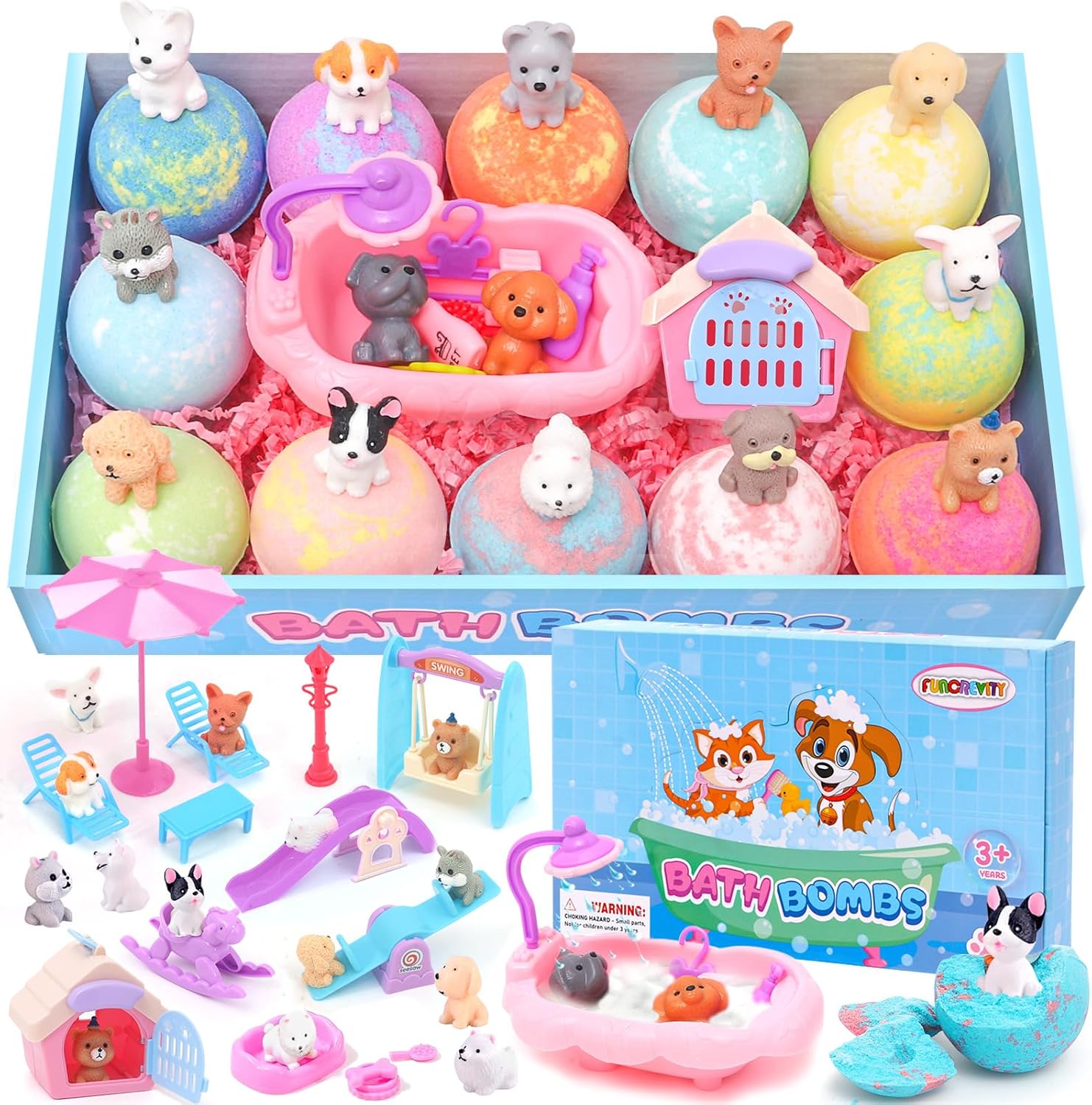 Bath Bombs for Kids with Surprise Inside for Girls Boys Toddlers Organic Kids Bath Bombs with Toys Inside Ideal Birthday Christmas Gift Set