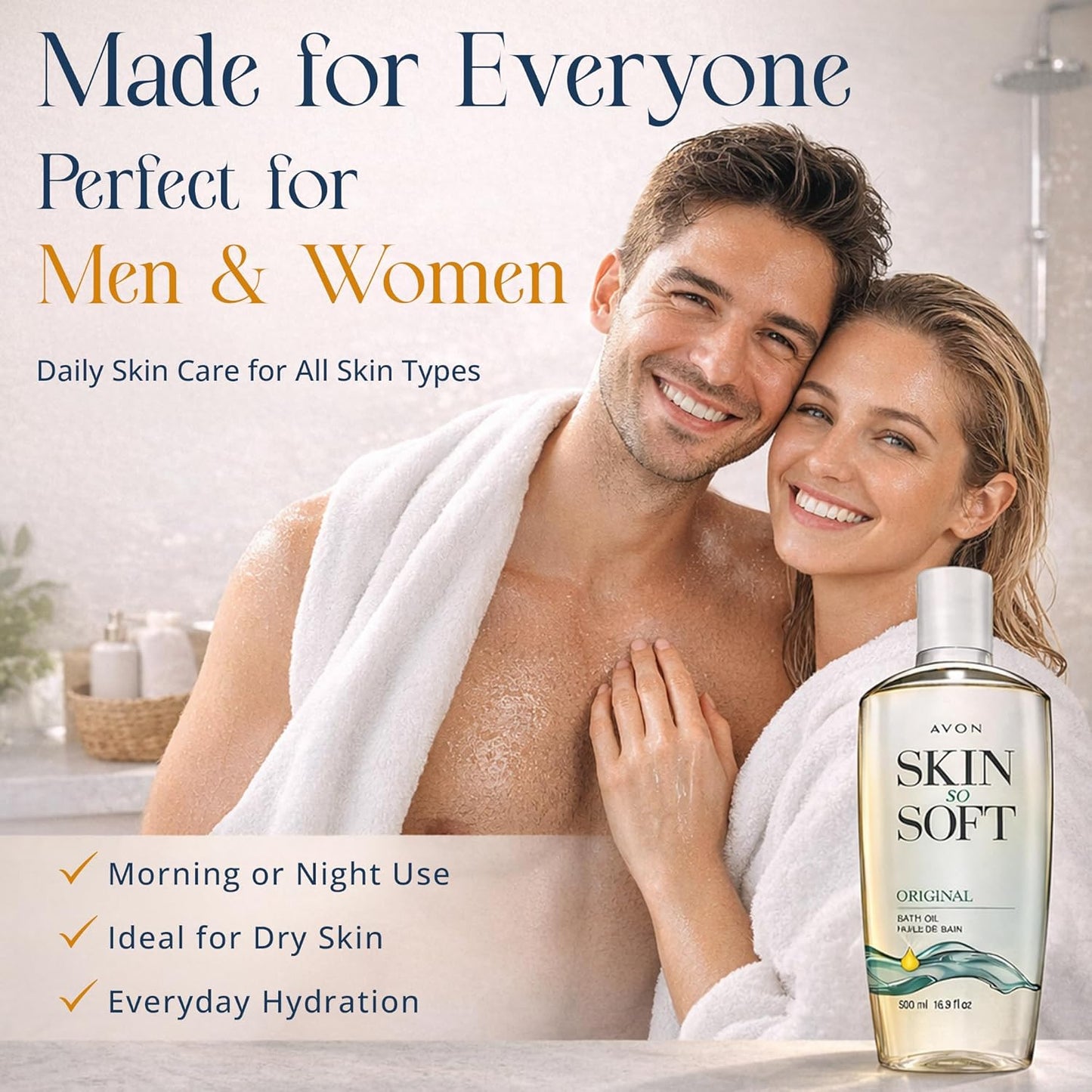 AVON Skin So Soft Original Bath Oil for Women, Moisturizing Body Oil with Jojoba Oil for Dry Skin, 16.9 fl oz Hydrating Shower Oil; Perfect as an After-Shower Skin Softener for All Adults