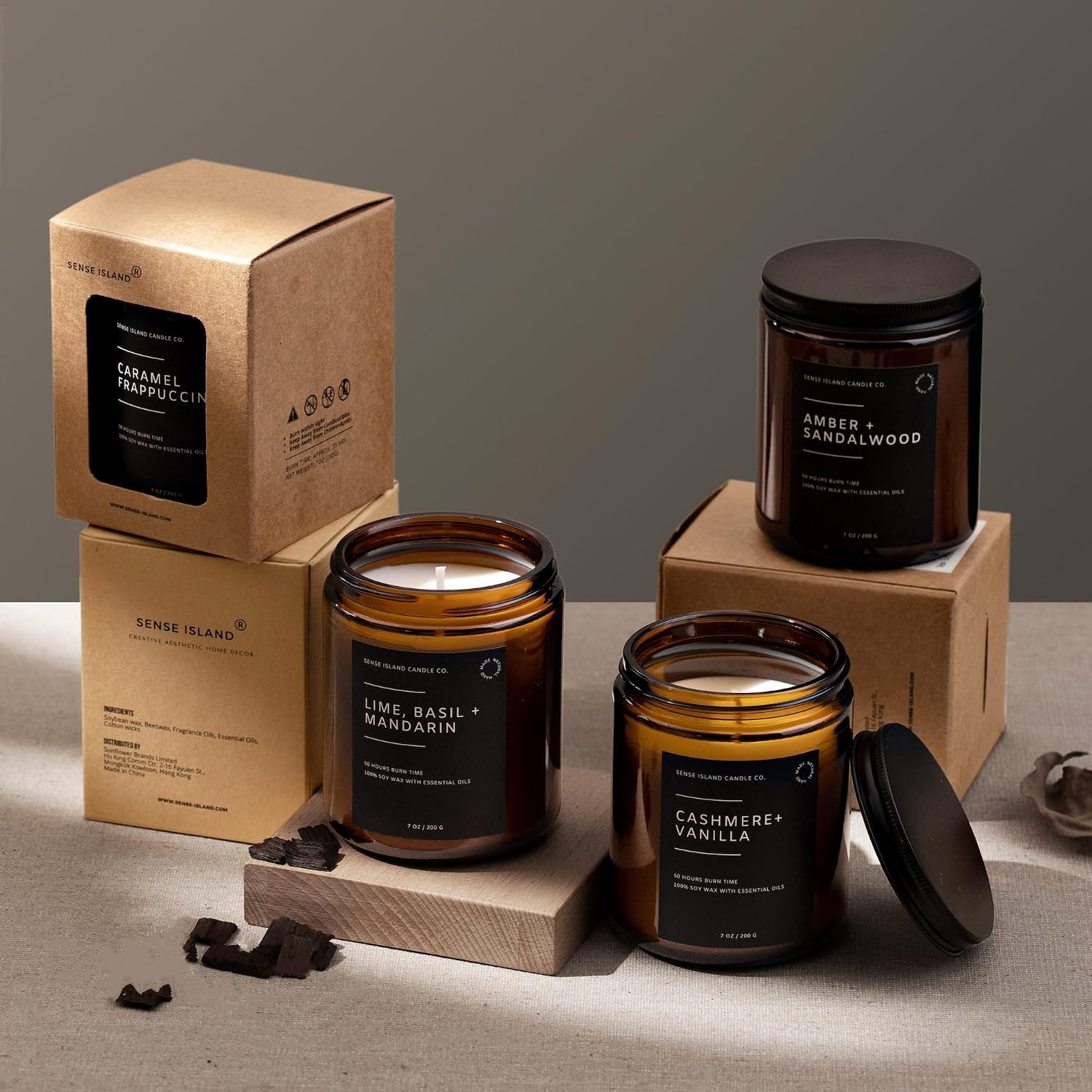 Tobacco Vanilla Scented Candles for Home Scented 50 Hrs Long Lasting 100% Soy Candle Gift for Men & Women