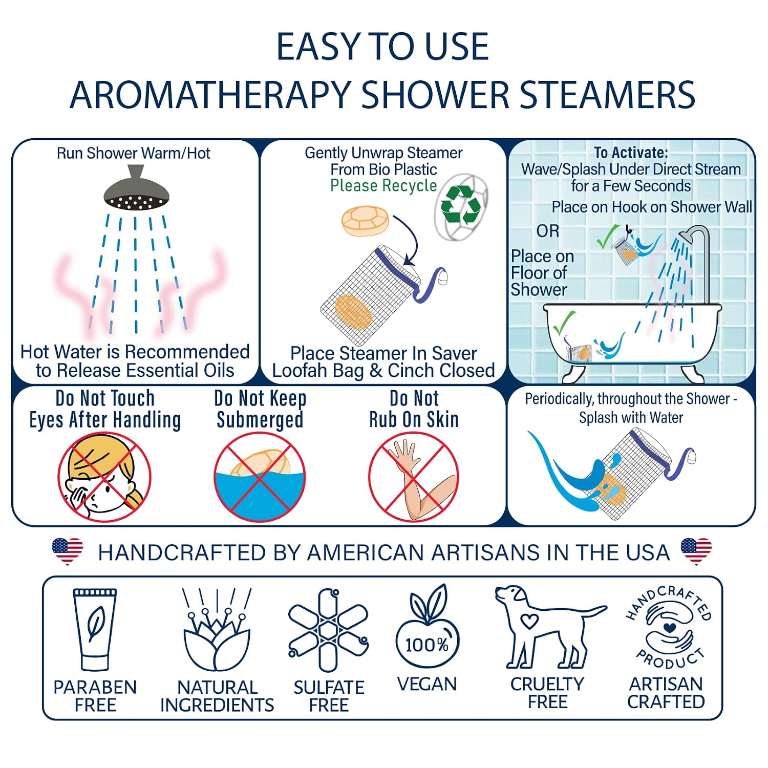 Shower Bombs Aromatherapy in Your Shower, American Made by Luxiny, Shower Steamer Tablets Melt to Release a Fragrant Vapor for Natural Stress Relief – Pack of 4 XL Steamers (Citrus Splash)