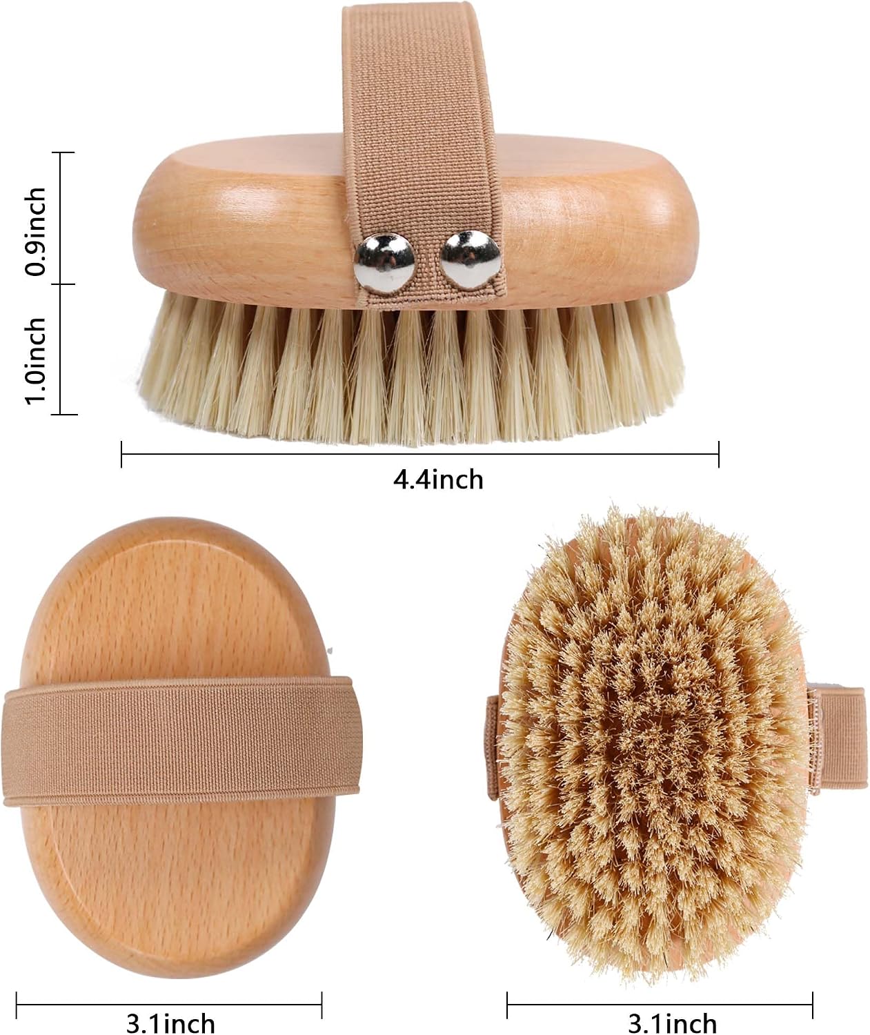 OWIIZI Dry Brushing Body Brush with Soft Vegan Bristles Antiskid Wooden Exfoliator Bath Scrubber for Wet or Dry Exfoliating,Body Scrub Deep Cleanse