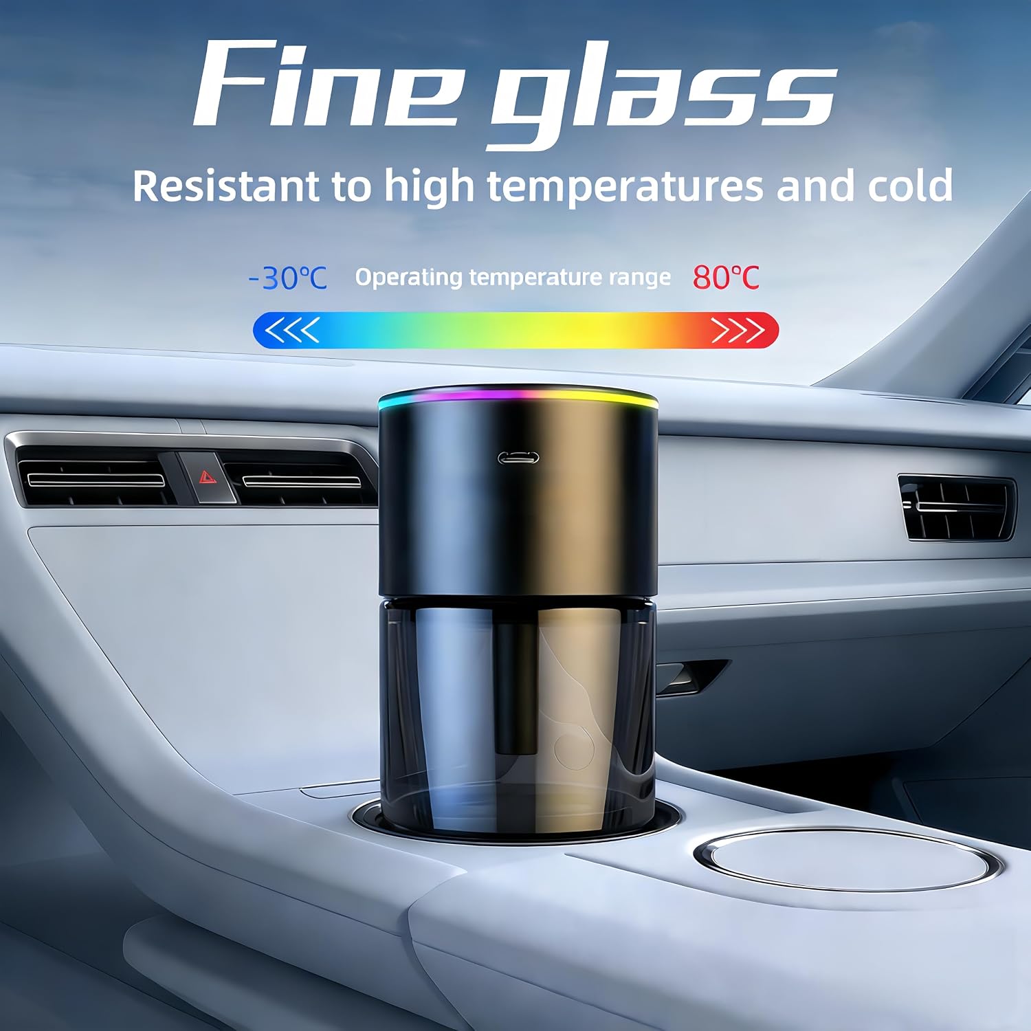 Smart Car Air Freshener Diffuser with Star Projector & Mood Lights - 160ml Large Capacity, 3 Modes, Automatic Mode, 500mAh Long-Lasting Battery, Cologne Scent for Car & Home