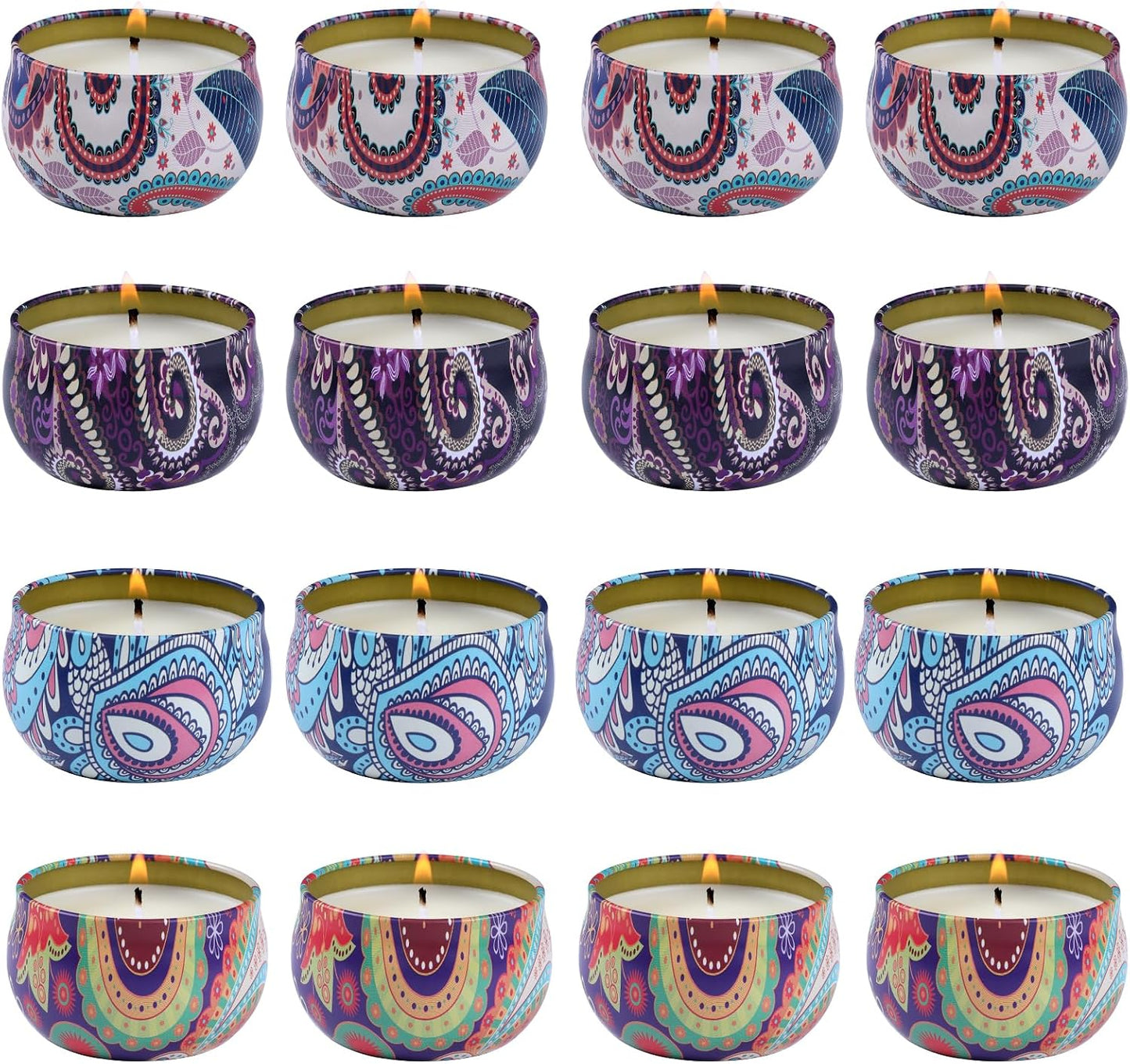 kedtui Scented Candles Gift Set, 32 Pack | Aromatherapy Candle, Natural Soy Wax, Travel Tin Candles, For Home Scented
