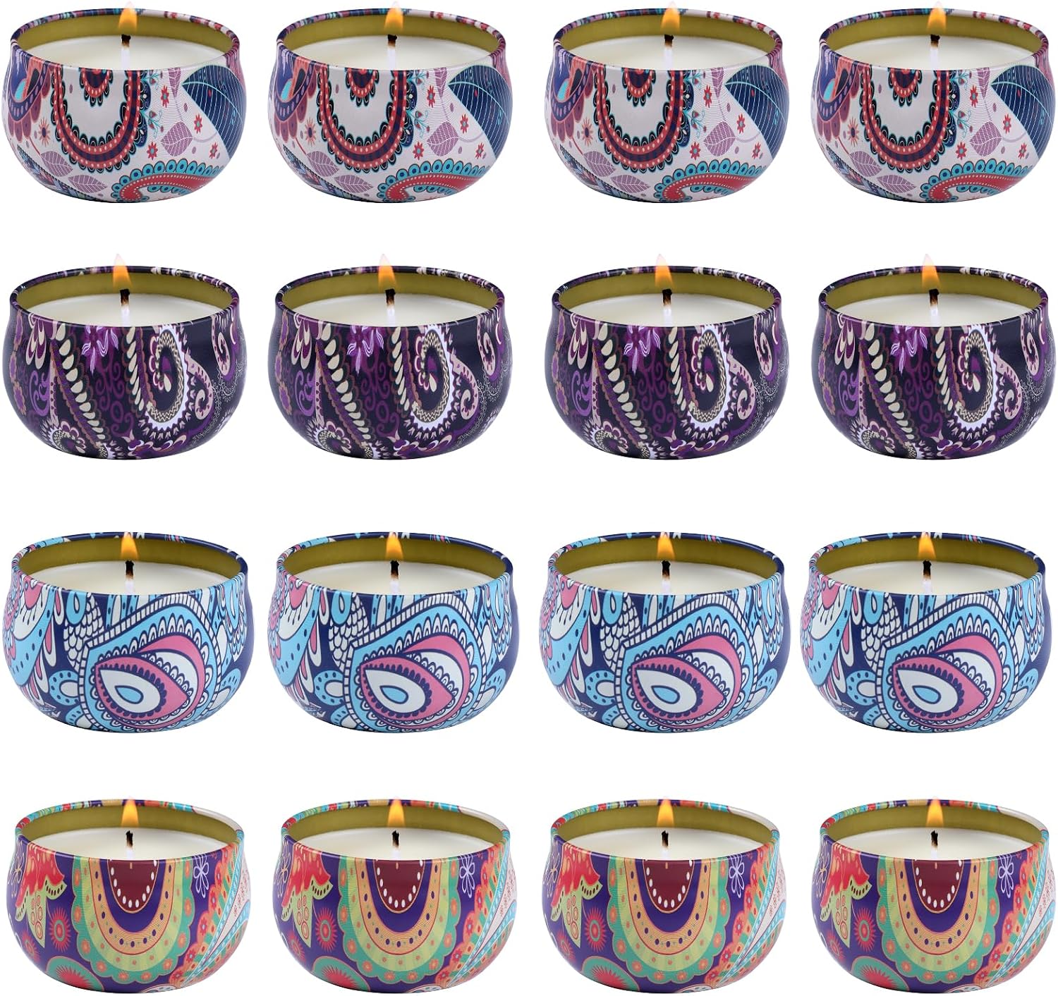 kedtui Scented Candles Gift Set, 32 Pack | Aromatherapy Candle, Natural Soy Wax, Travel Tin Candles, For Home Scented