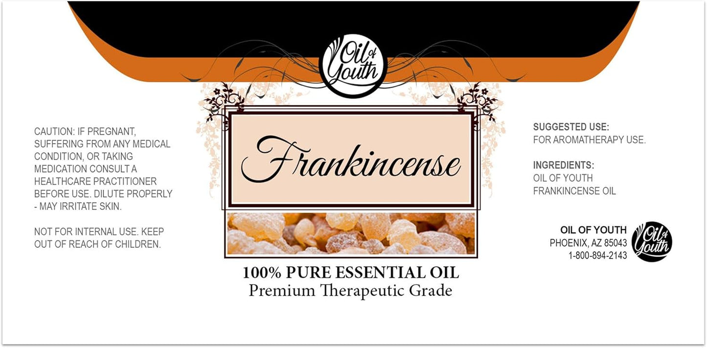 Oil of Youth Frankincense Essential Oil – Pure Frankincense Oil for Aromatherapy, Calming, Relaxing, Diffuser (16oz Bulk)