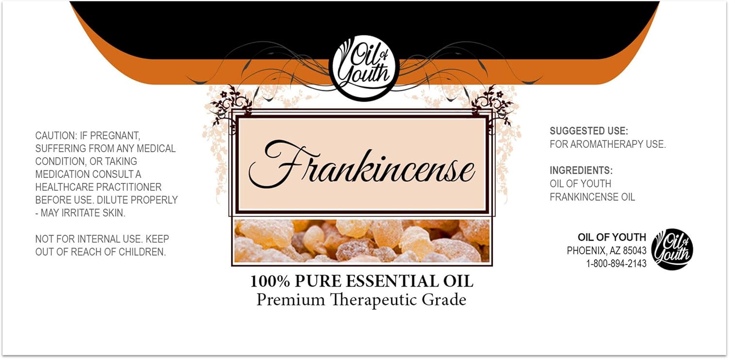 Oil of Youth Frankincense Essential Oil – Pure Frankincense Oil for Aromatherapy, Calming, Relaxing, Diffuser (16oz Bulk)