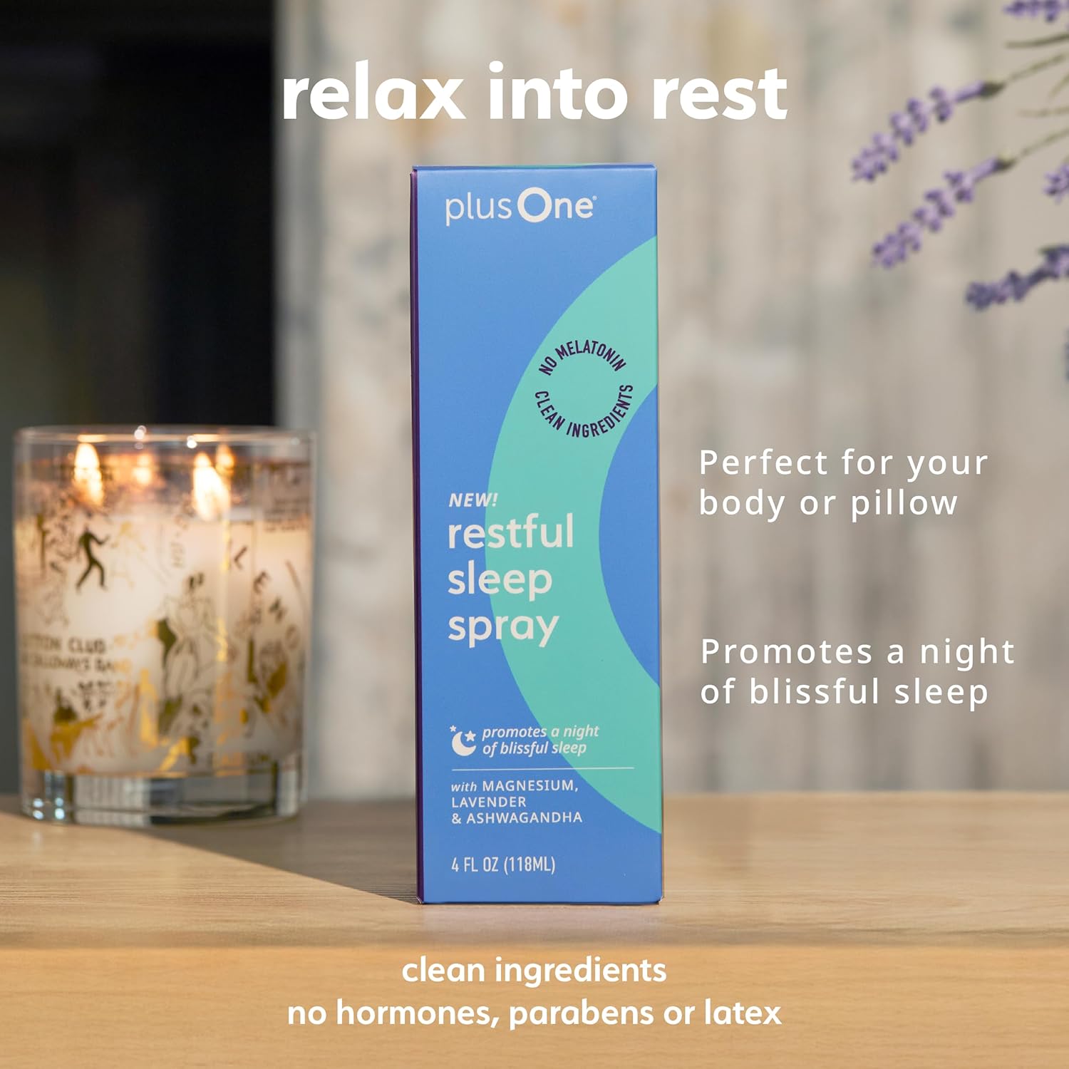 Plus One Blissful Sleep Spray – Magnesium, Lavender & Ashwagandha for Relaxation, Calm & Rest – Hormone-Free, Fragrance-Free, Menopause-Friendly Aromatherapy Mist