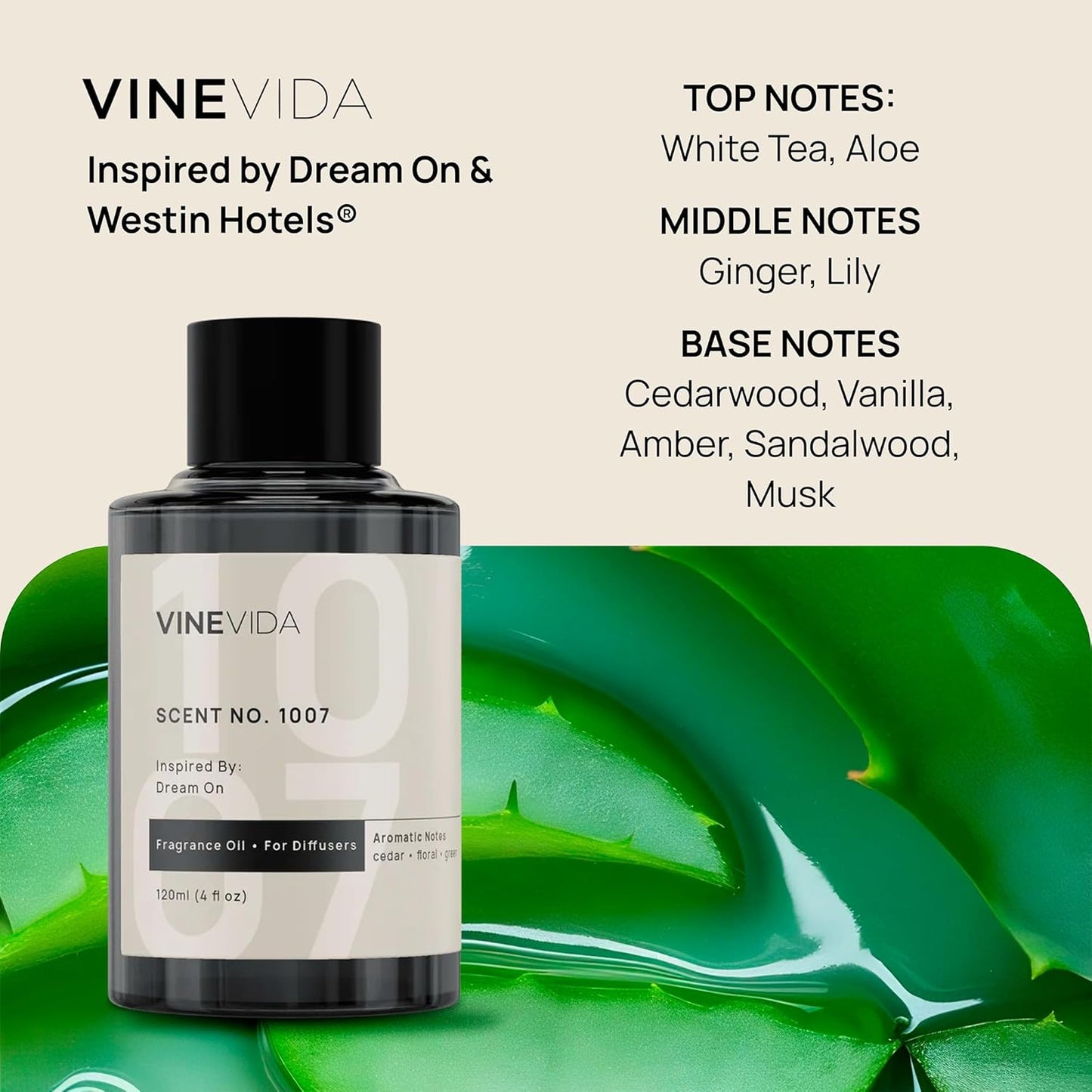 VINEVIDA (Pack of 4) Hotel Fragrance Collection Diffuser Oil - Hotel Scents Diffusers for Home - Cold Air Diffuser Oil - Hotel Scent Essential Oil, Diffuser Scents No. 1000, No.1001, No.1007, No.1003