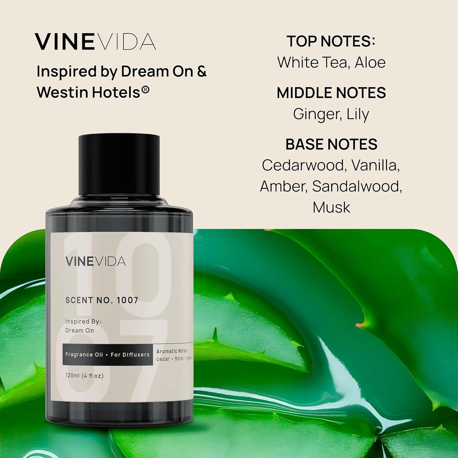 VINEVIDA (Pack of 4) Hotel Fragrance Collection Diffuser Oil - Hotel Scents Diffusers for Home - Cold Air Diffuser Oil - Hotel Scent Essential Oil, Diffuser Scents No. 1000, No.1001, No.1007, No.1003