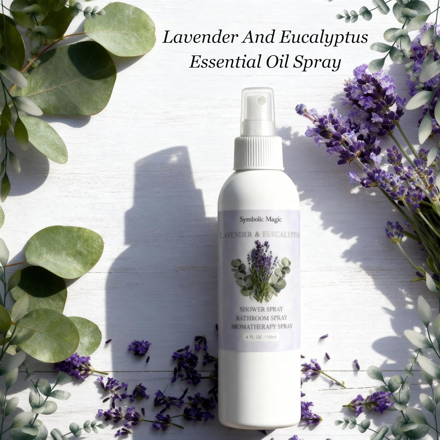 Symbolic Magic Lavender Eucalyptus Bathroom Spray – Essential Oil Shower Aromatherapy Spray for Spa‑Like Shower Steam – Eucalyptus Shower Spray, Relaxing Pillow Mist & Room Spray