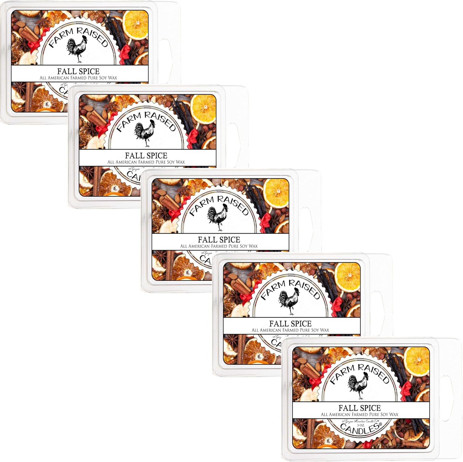 USA 100% American Farmed - Soy Wax Melts – [Parent], 5 Pack Single Scent (Fall Spice)