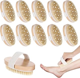10 Pcs Dry Brushes for Body Dry Brushing Body Brush Exfoliating Brush with Massage Nodule Scrubber for Shower Bath Back Circulation Improvement Dead Skin Remove Beauty Exfoliator