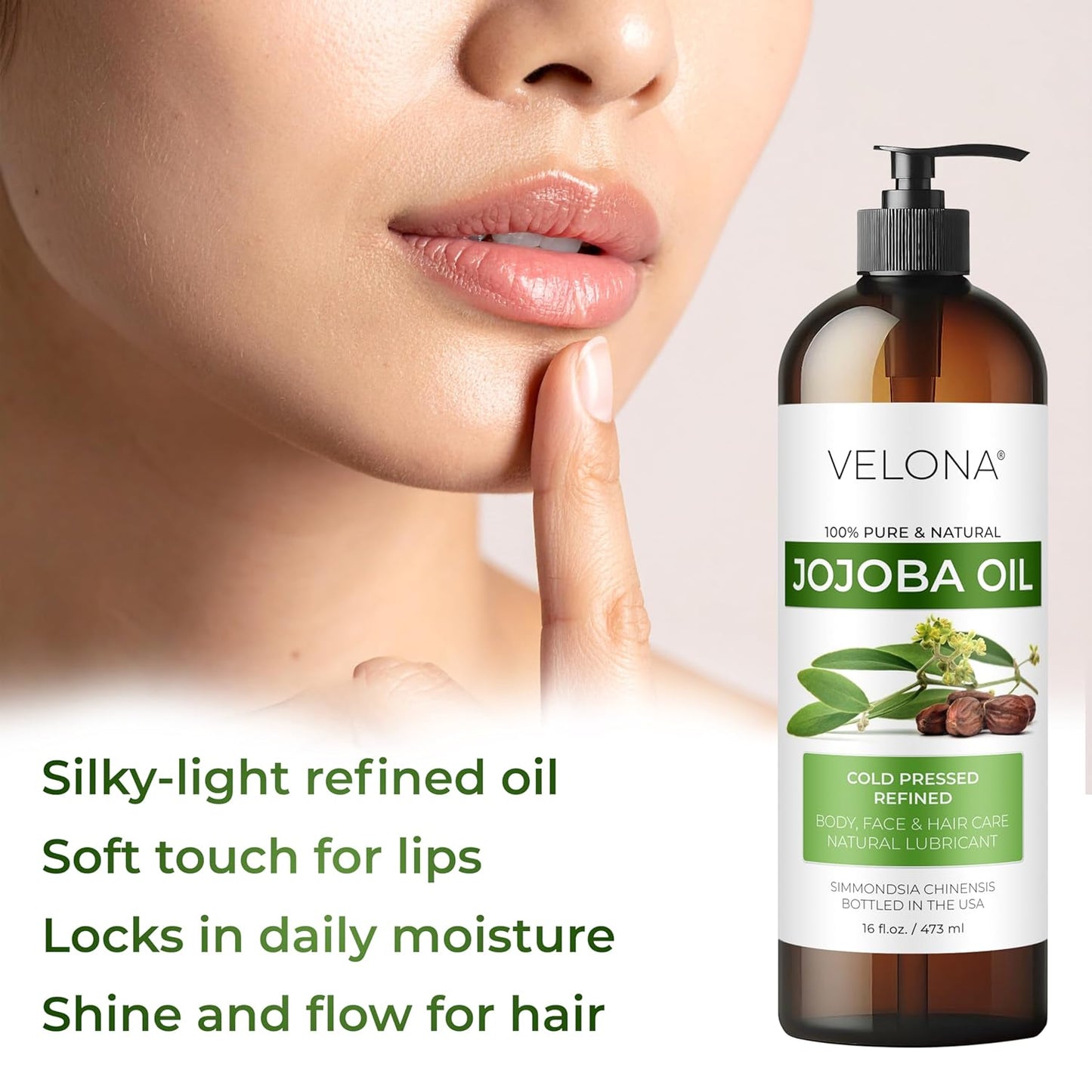 velona Jojoba Colorless Oil 1 Gallon / 128 Fl Oz | 100% Pure and Natural Carrier Oil | Clear, Refined, Cold Pressed | Moisturizing Face, Hair, Body and Skin Care | Use Today - Enjoy Results