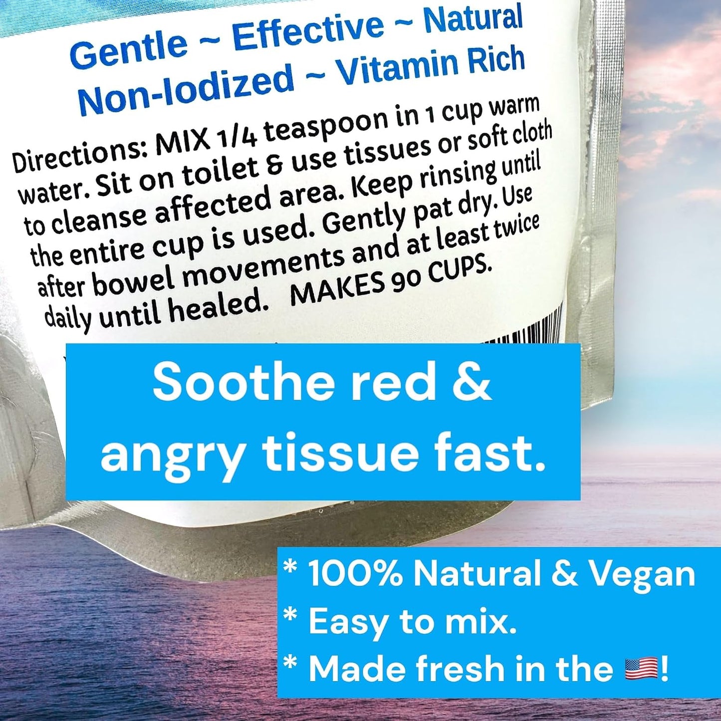 Urban ReLeaf Butt Bath, 6 oz. Bag, Sitz Bath Sea Salt Soak | Hemorrhoids, Fissures & Stitches, Helps Itching & Burning, Clean, Soothe & Calm, Gentle Relief, 100% Natural