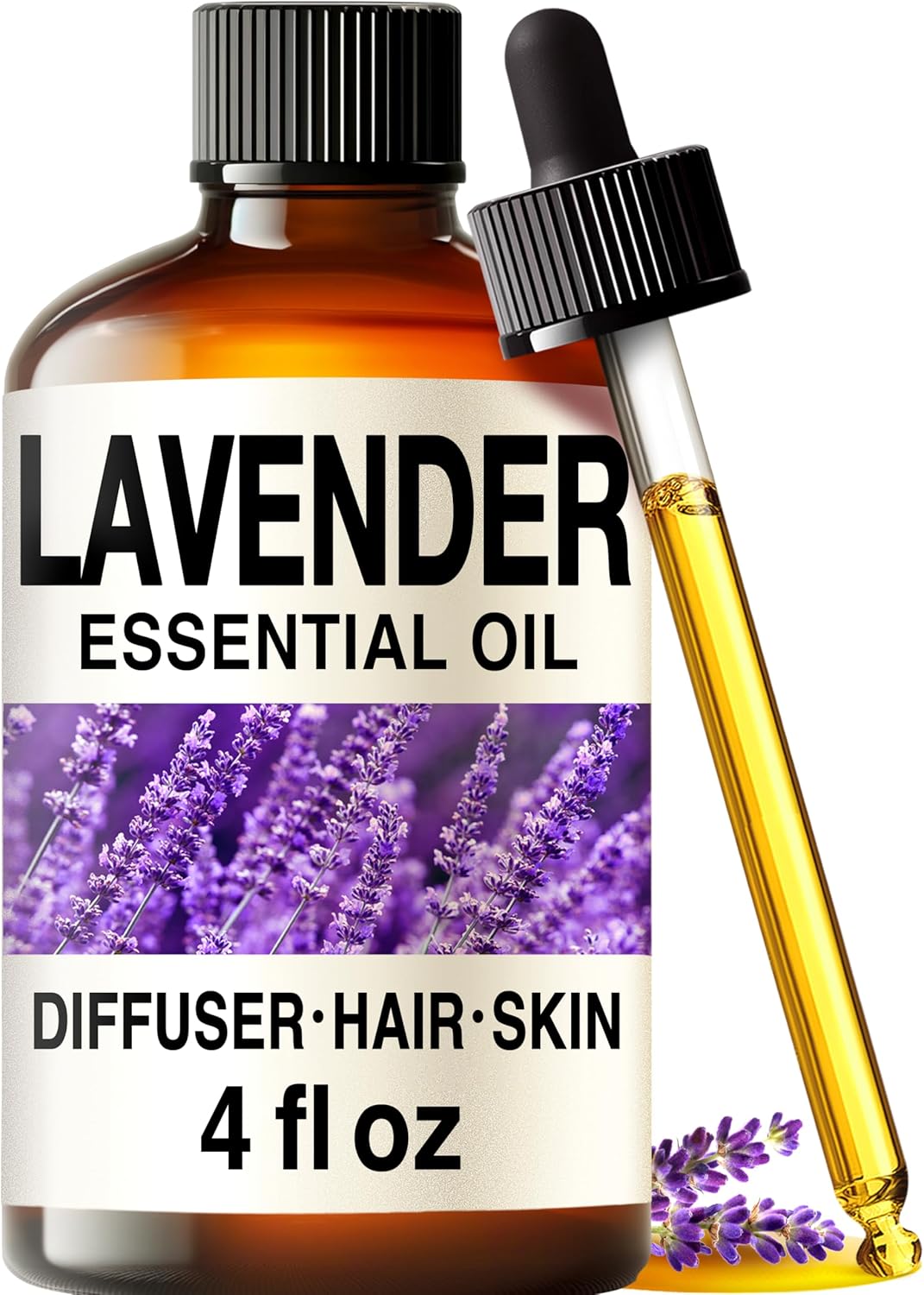 Lavender Essential Oil 4 Fl Oz – Bulgarian Lavender for Diffuser, Aromatherapy, Massage, Skin Care, Hair & DIY Soap & Candle Making | Calming Sleep & Relaxation Scent