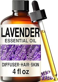 Lavender Essential Oil 4 Fl Oz – Bulgarian Lavender for Diffuser, Aromatherapy, Massage, Skin Care, Hair & DIY Soap & Candle Making | Calming Sleep & Relaxation Scent