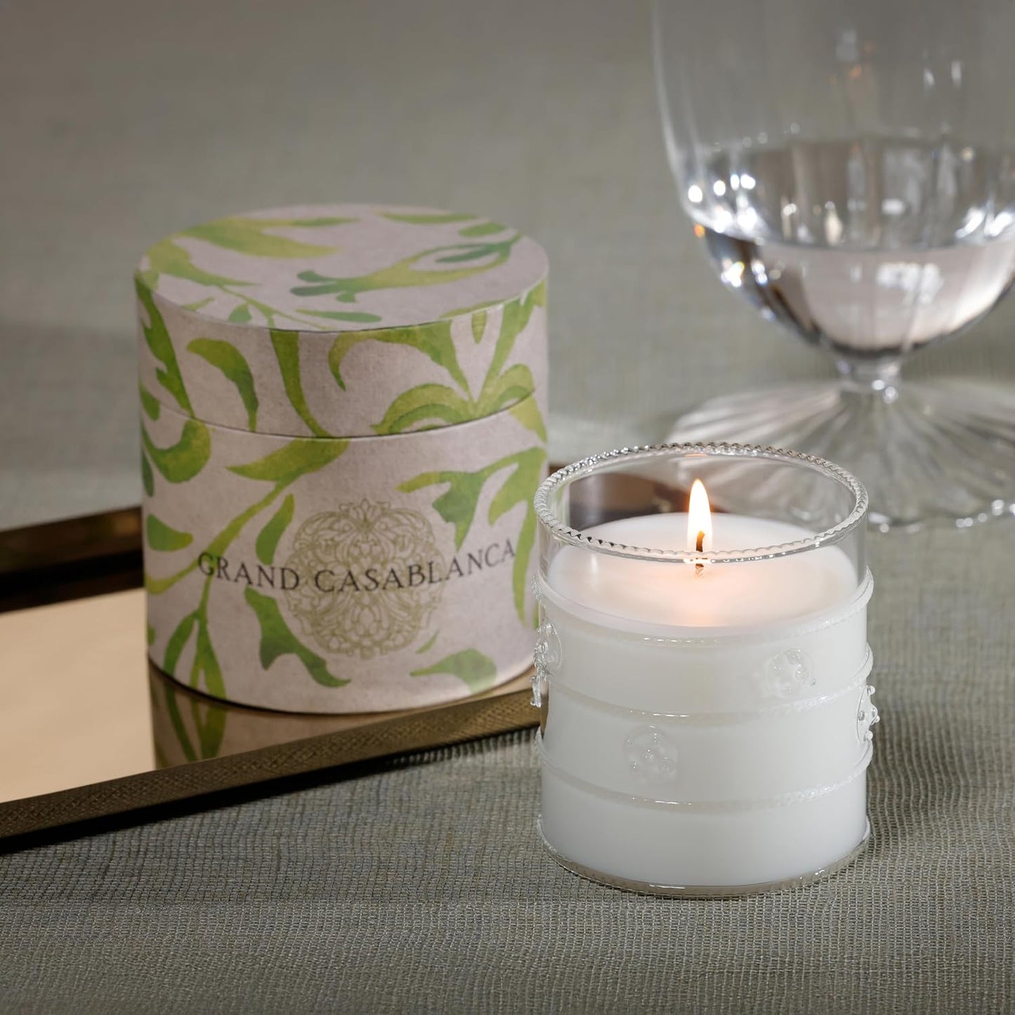 Zodax Grand Casablanca Glass Jar Scented Candle for Home Decor - Single-Wick Candle Ideal for Kitchen and Bathroom - Makes a Great Gift for Women and Men - Apricot Bloom - 6.5 Oz. - Pack of 1