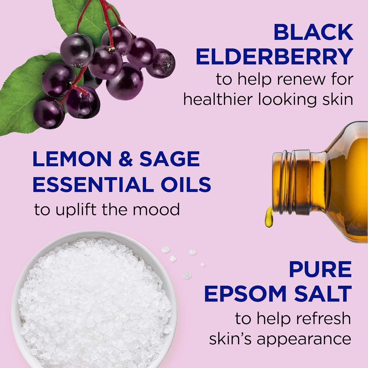 Dr Teal's Foaming Bath Bundles with Epsom Salt, Black Elderberry & Shea Butter Scents, 34 fl oz (4 Packs)