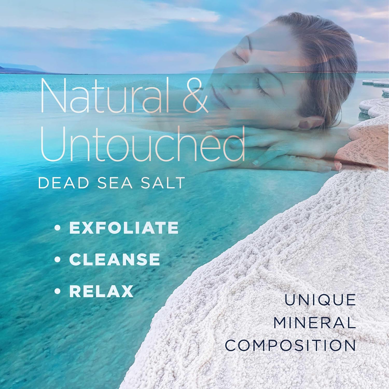 Minera Fine Grain Dead Sea Salt for Bath & Soaking – 15 lbs (3 x 5 lb Bags), Fast-Dissolving, 100% Pure & Natural, Unscented, Skin-Nourishing Bulk Sea Salt