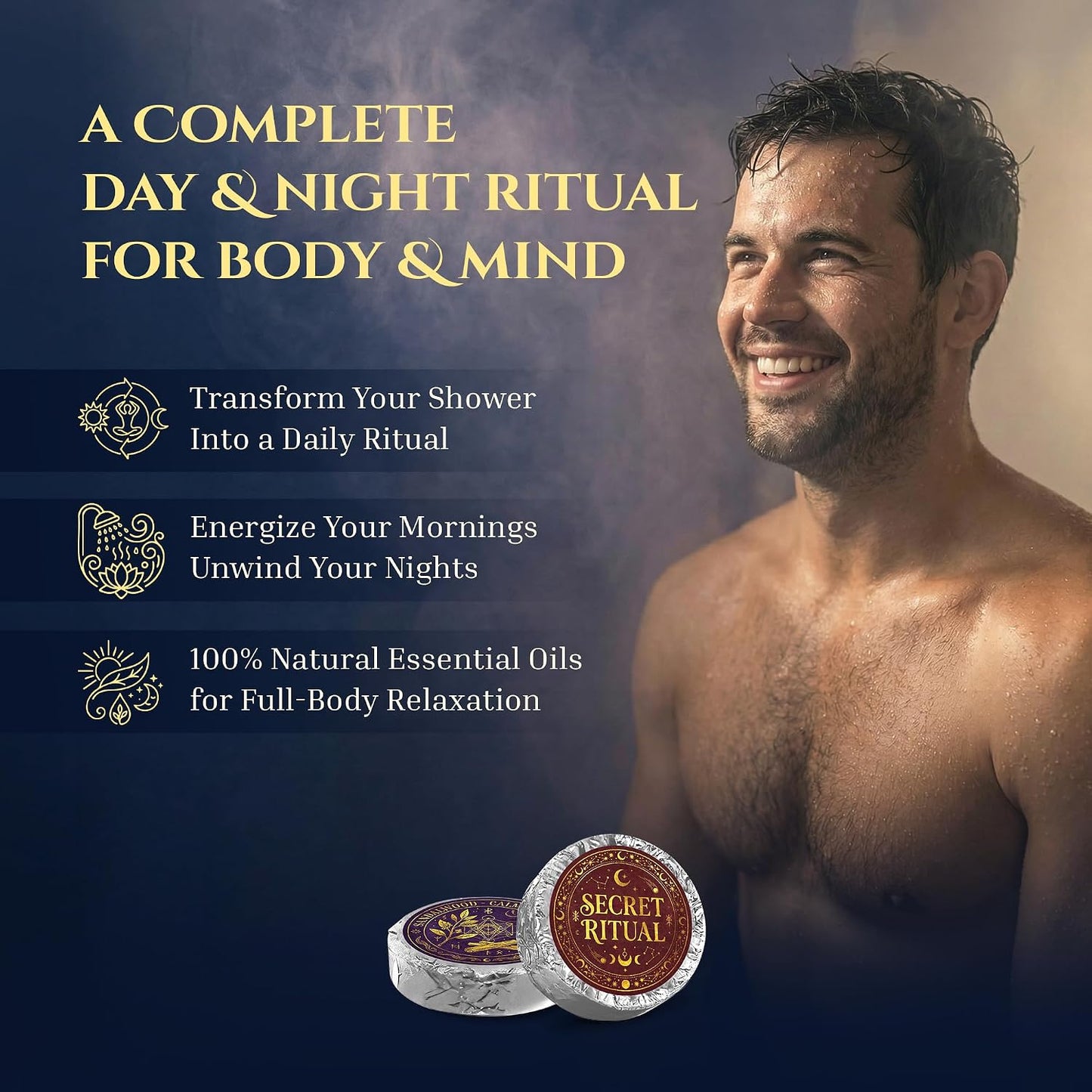 GOSSBY Shower Steamers Aromatherapy (9pcs) – Fathers Day Gift for Dad, Birthday Gifts for Women and Men, Self Care Relaxation Stress Relief Natural Essential Oils – Day & Night Rituals
