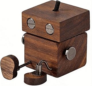 Car Air Diffuser - 2-in-1 Shaking Wooden Man Figurine & Refillable Aroma Vent Clip with 5ml Capacity + 5 Sticks, Walnut Wood Essential Oil Air Freshener Car Dashboard Accessories Decor Gift for Driver