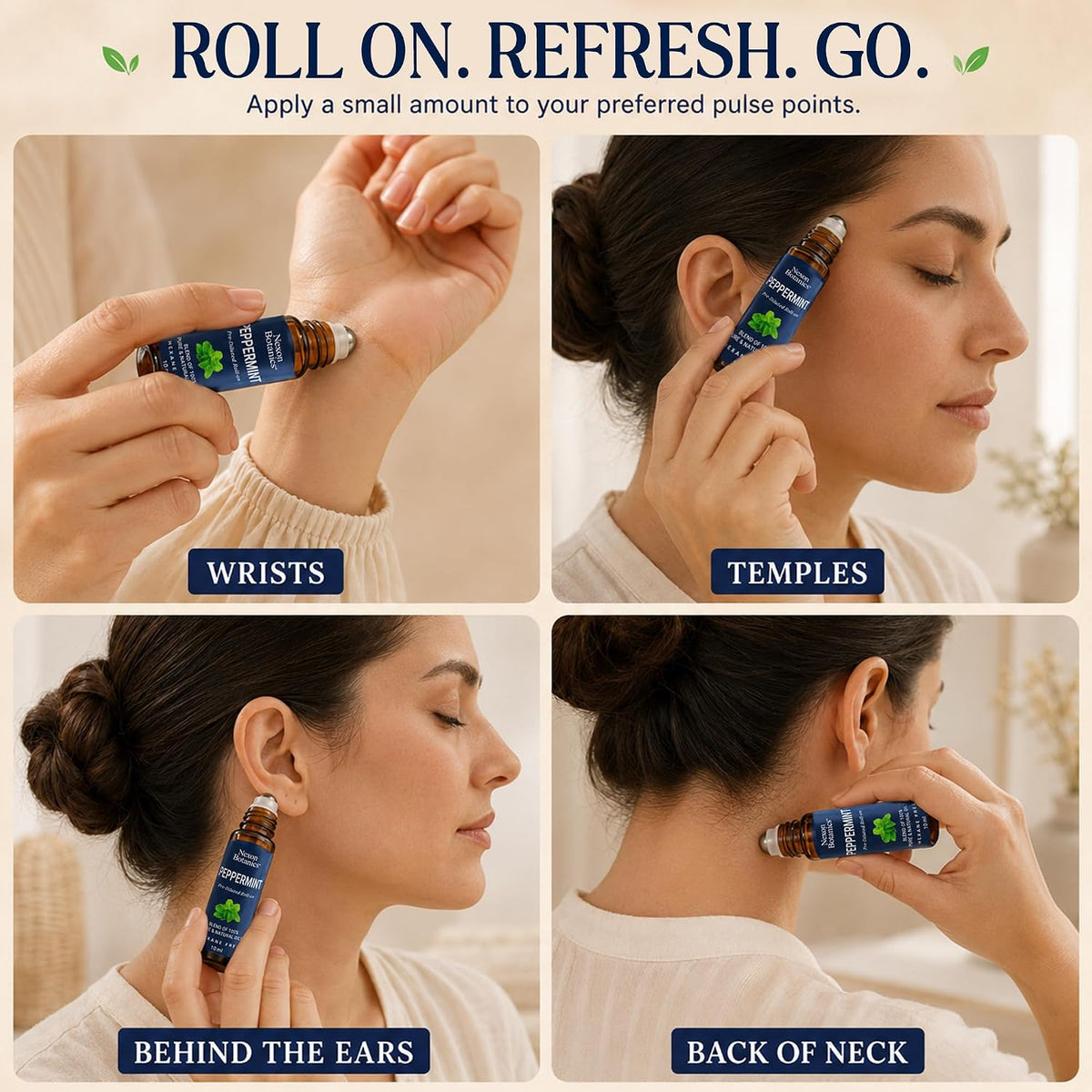 Peppermint Essential Oil Roll-On 10 ml for Skin