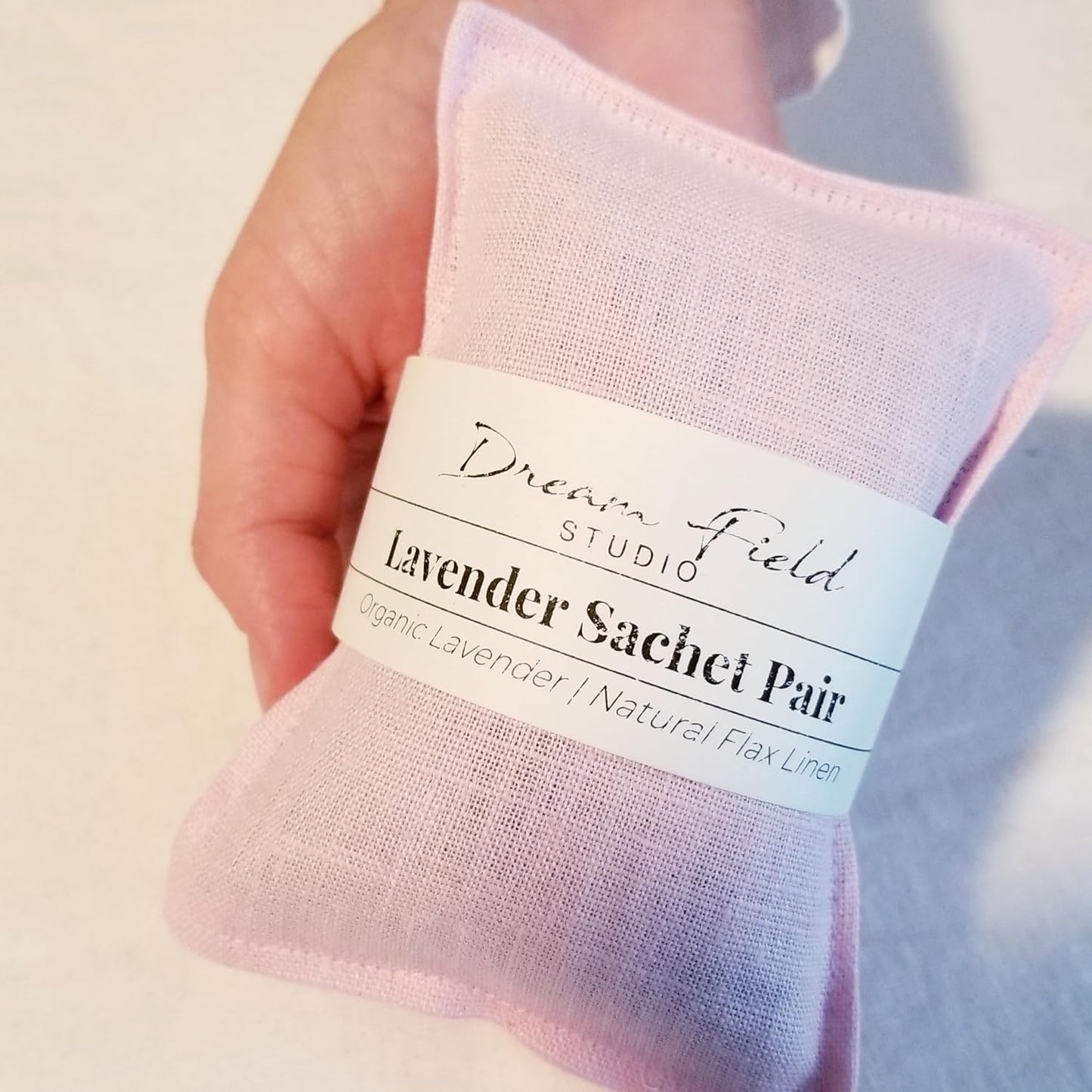 Lavender Drawer Sachets - Set of 2, Organic Linen, Aromatherapy Home Gift | Blush Pink