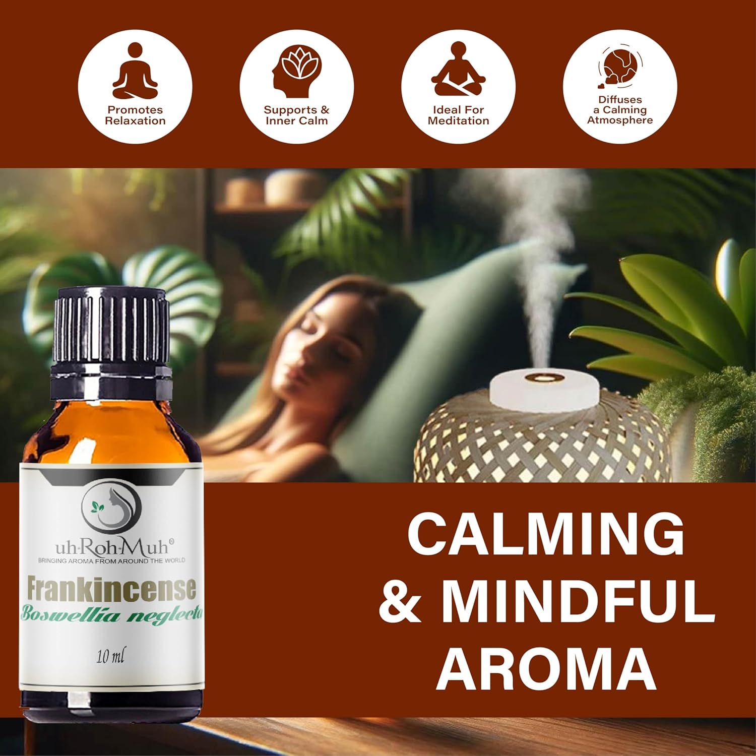 Frankincense Neglecta Essential Oil - Steam Distilled Boswellia Neglecta, Resin Oil, Warm Woody Aroma Base Note for Aromatherapy, Skincare, Massage, and DIY Cosmetic Blends - Ethiopia - 10 ml