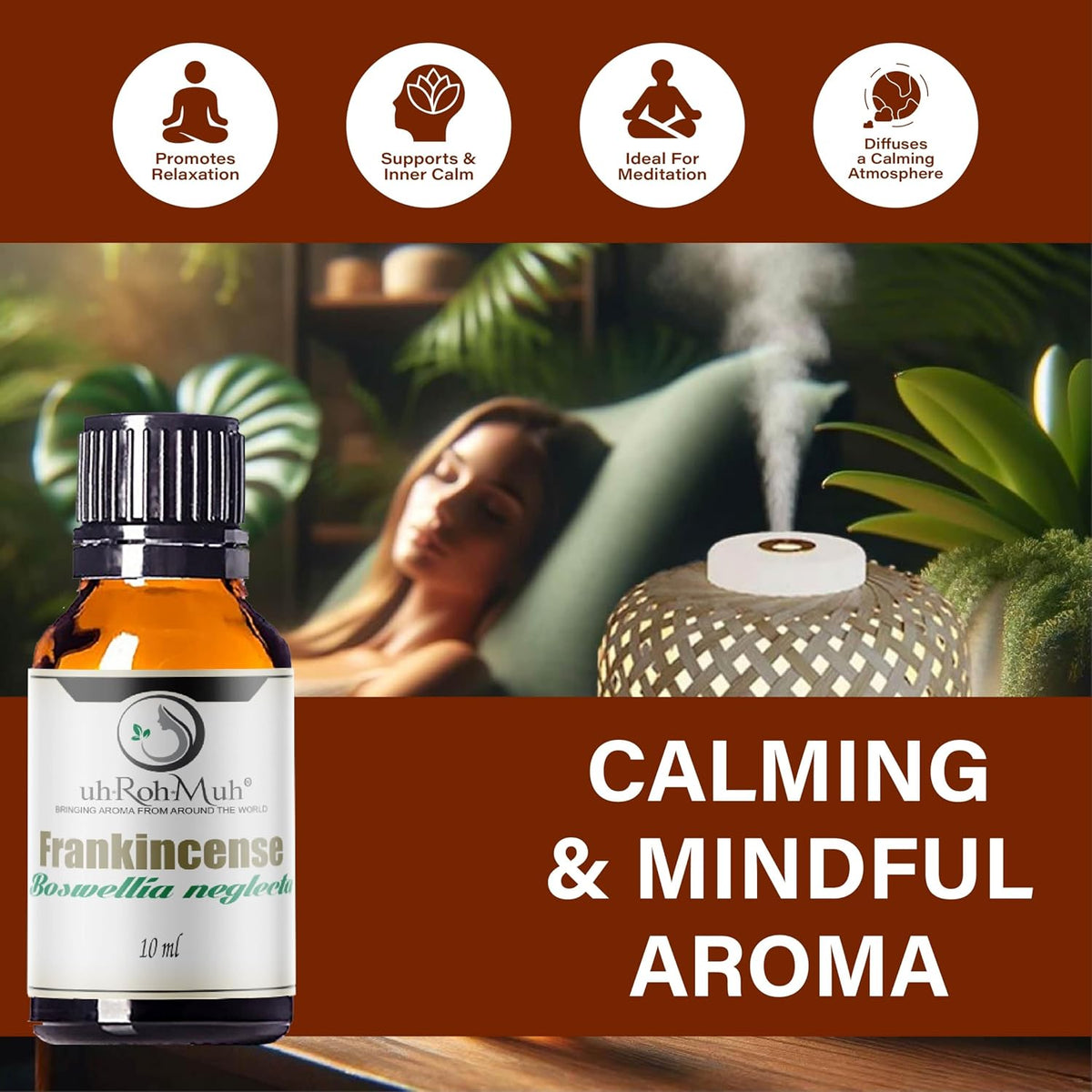 Frankincense Neglecta Essential Oil - Steam Distilled Boswellia Neglecta, Resin Oil, Warm Woody Aroma Base Note for Aromatherapy, Skincare, Massage, and DIY Cosmetic Blends - Ethiopia - 10 ml