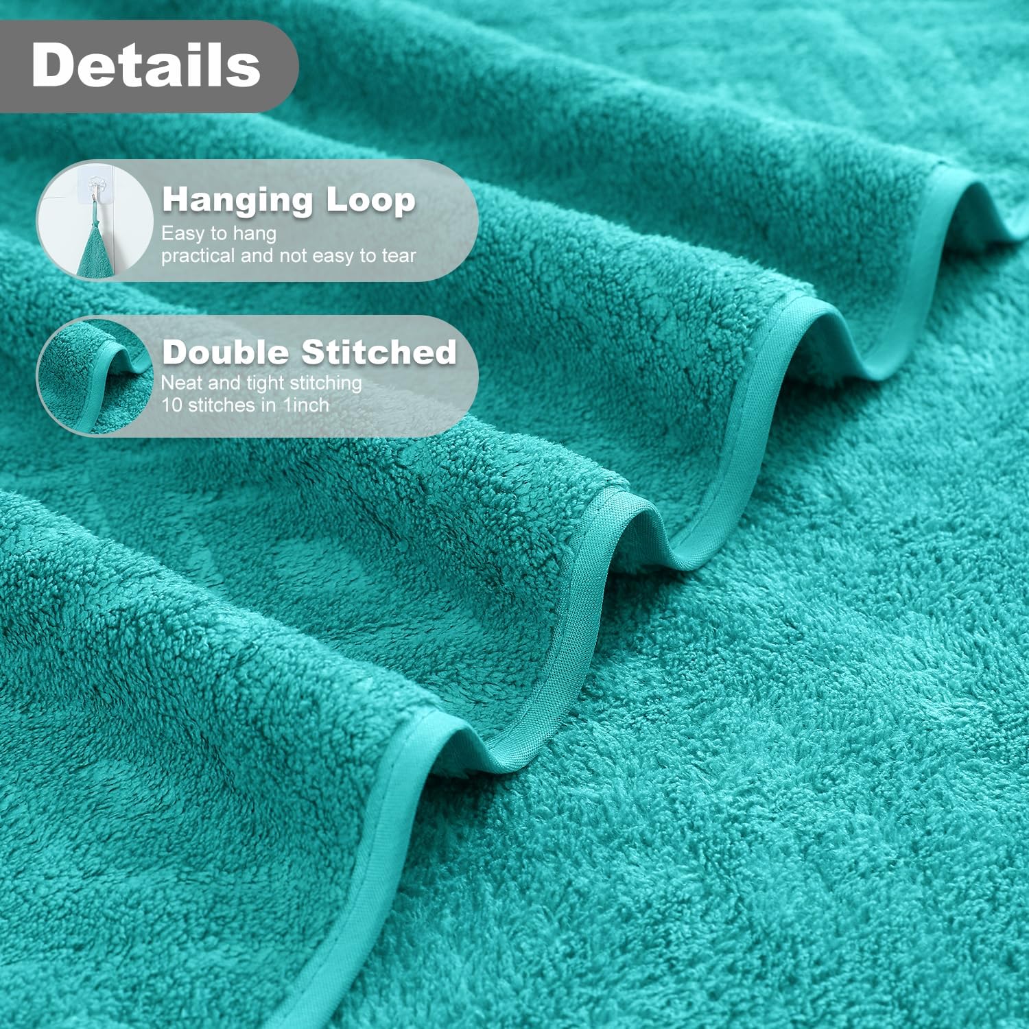 Smuge 18-Piece Bath Towel Set, Include 6 Bath Towel Sheets, 6 Hand Towels and 6 Washcloths - Highly Absorbent Quick Dry 100% Microfiber,Ultra Soft Bathroom Towel Set (Sea Blue)