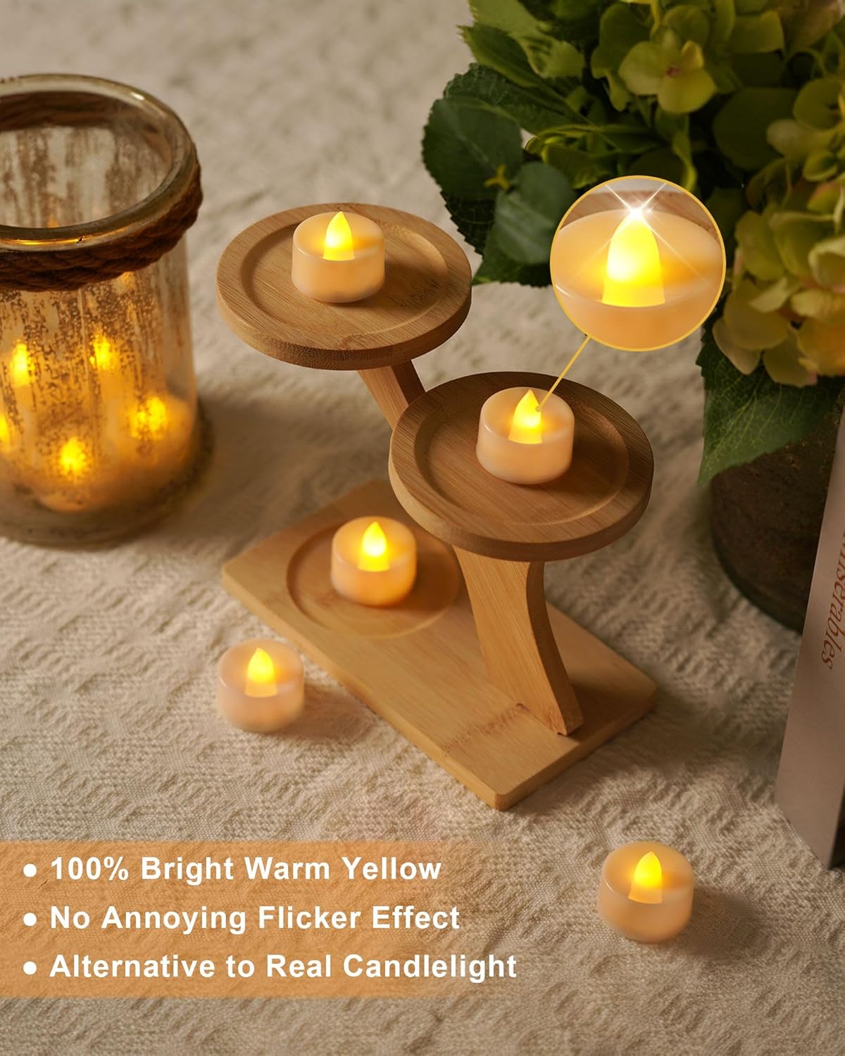 BEICHI Flameless TeaLights Candles with Timer,6 Hours On and 18 Hours Off in 24 Hours Cycle Automatically,Pack of 12 Battery Operated LED Tea Lights Flickering Votive Candles Timer Warm Yellow Light