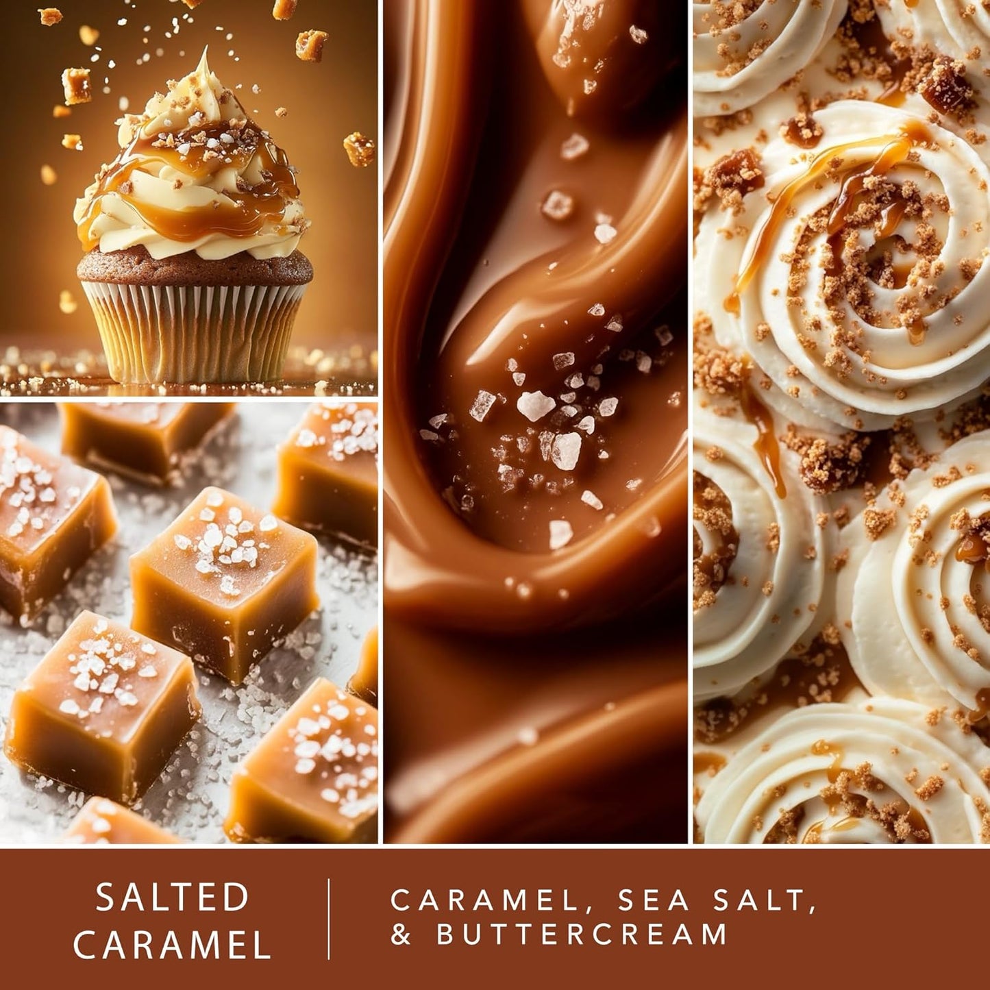 ScentSationals Salted Caramel Scented Wax Melts - Caramel, Sea Salt, & Buttercream, 10oz (24 Cubes)
