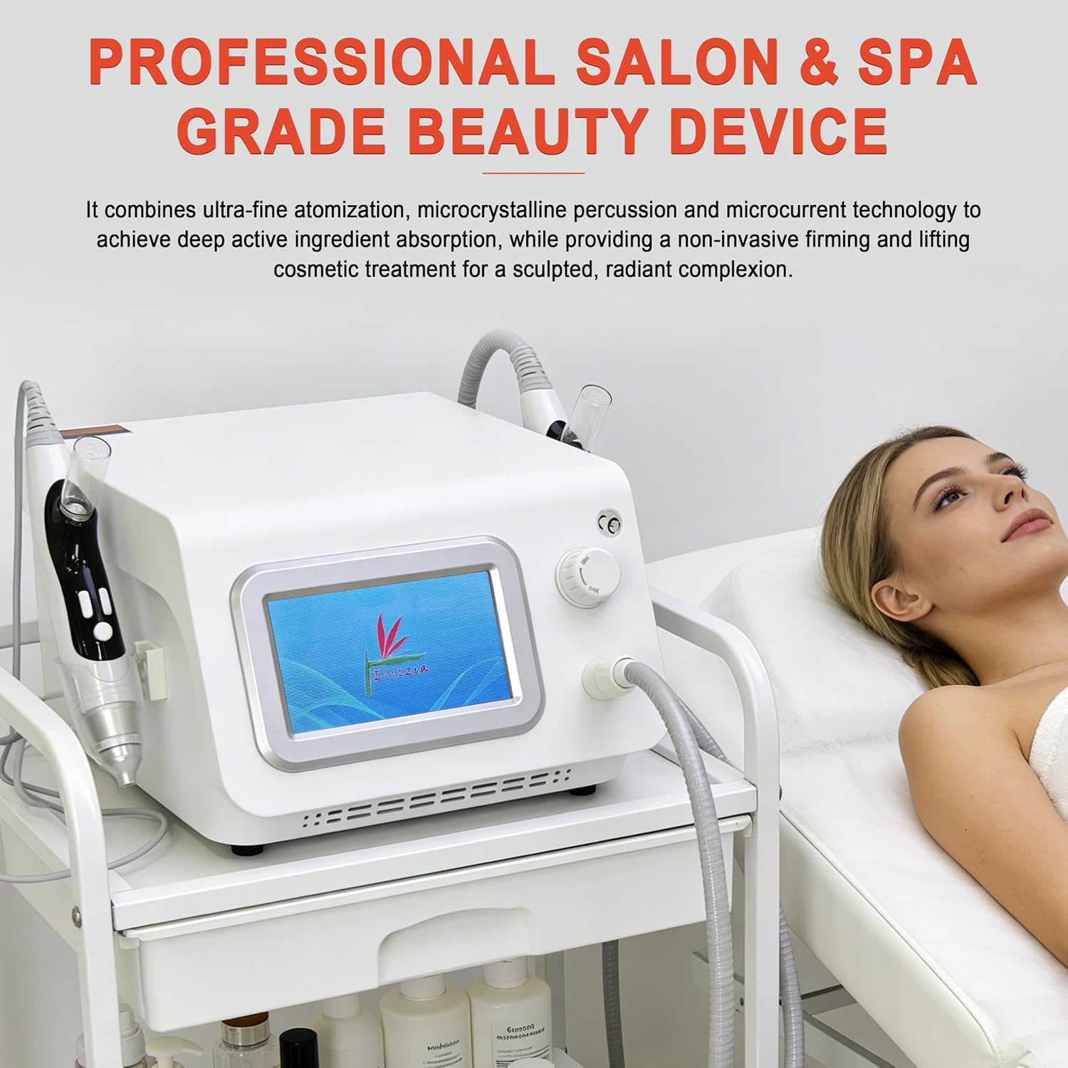 Elitzia 2 in 1 Jet Peel Rejuvenation Beauty Machine Facial Care Peeling High Press Facial Oxygen Sprayer Noninvasive Water Photometer Replenishing Repair Noninvasive Transdermal Absorption ETJP02