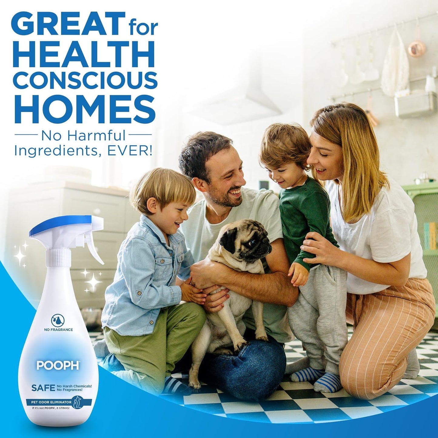 Pooph Pet Odor Eliminator, 32oz - Eliminates Odors at the Molecular Level, Dogs, Cats, Freshener, Eliminator, Urine, Poop, Pee, Deodorizer, Nature’s, Puppy, Fresh, Clean, Furniture, Potty