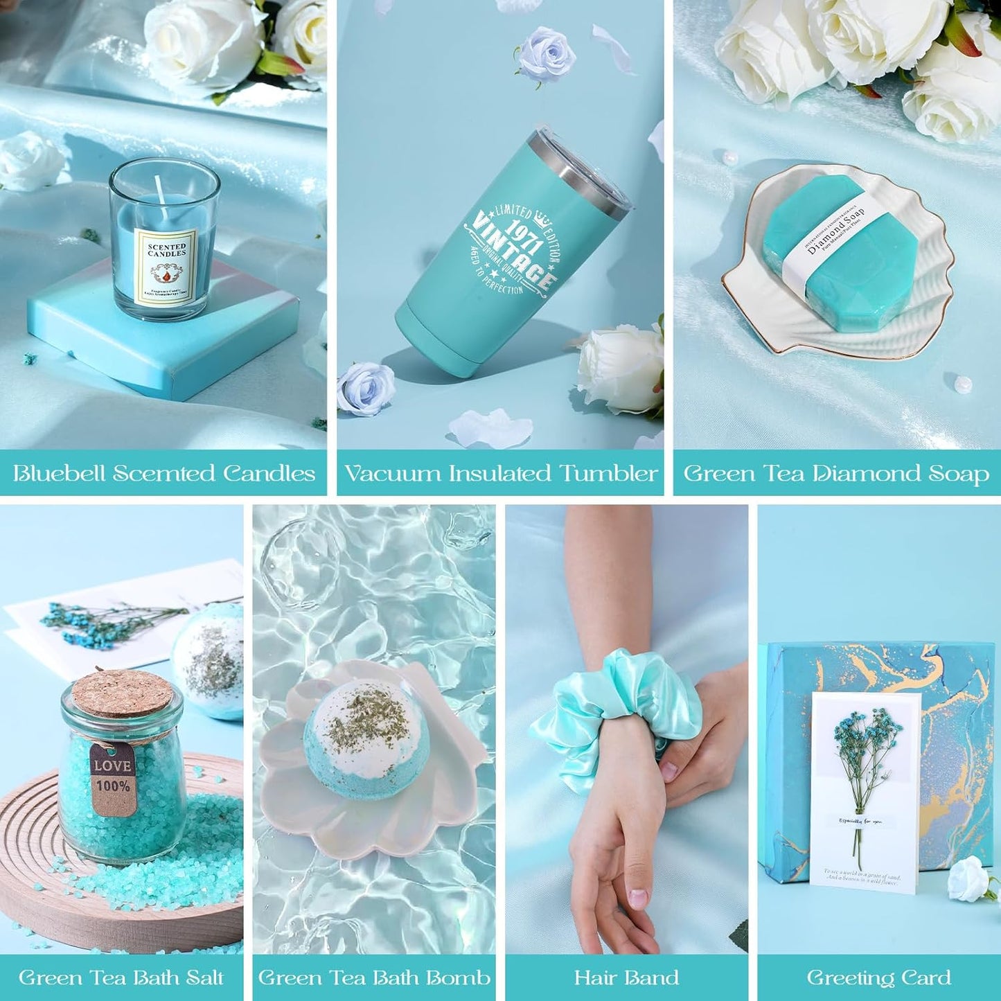 55th Birthday Gifts Women Spa Bath Basket Body Works Set For Her Lady Mom Mommy Mother in Law Grandma Wife 55 Years Old Best Vintage 1971 Birthday Christmas Thanksgiving Day Thank You Present
