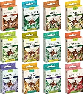 Tulasi Backflow Incense Cones with Natural Oils, Scents Set of 12 Fragrances (120 Cones) Calming Home Aromatherapy, Yoga, Meditation, Relaxing, Mixed Scents with Natural Oils