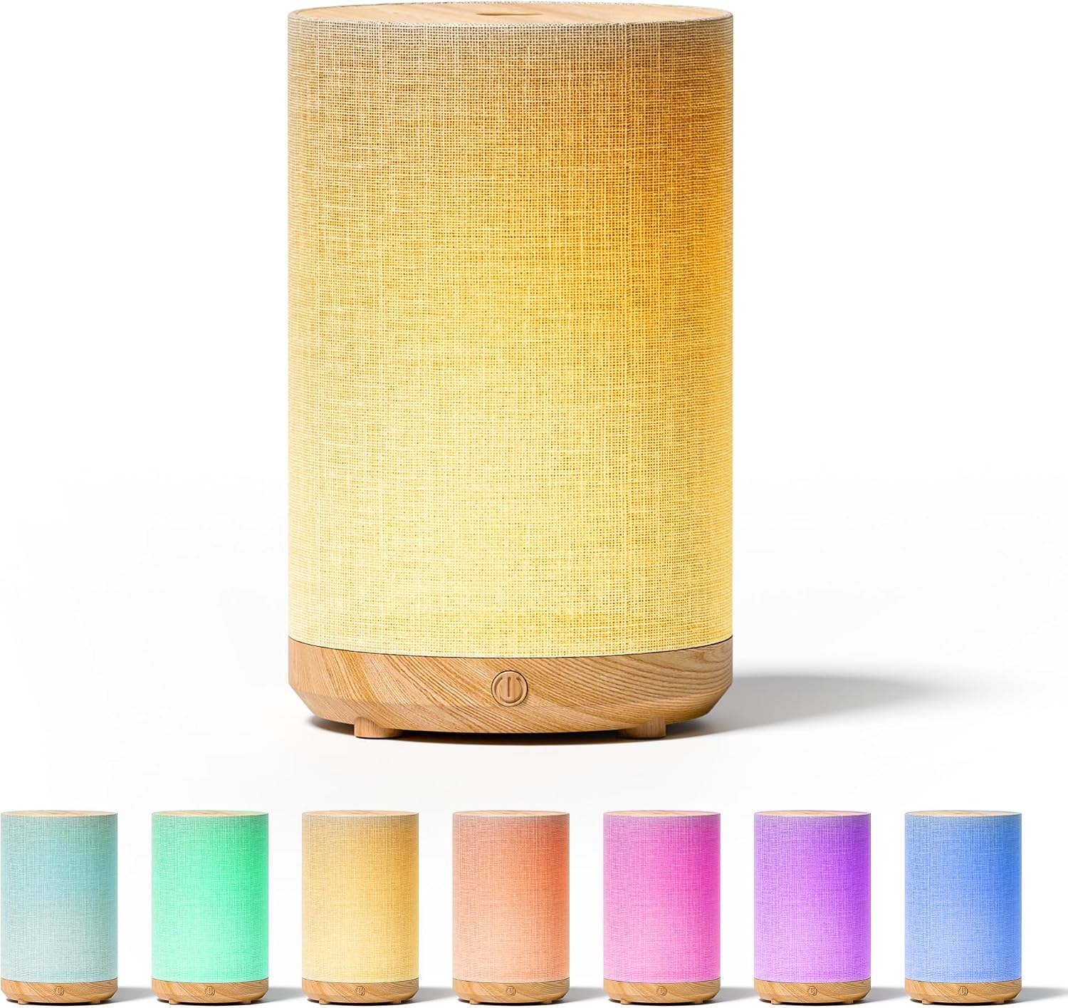 Essential Oil Diffuser with Fabric Cover, Small Portable Aroma Diffuser for Home 120ml, Ultrasonic Aromatherapy Oil Diffuser with 7 Colors LED, Auto Shut-Off Function, Mini Humidifier for Bedroom