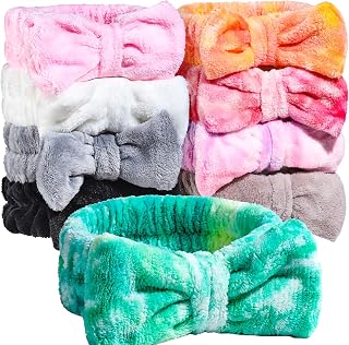 Teenitor Spa Headbands - 9Pcs Face Washing, Skincare and Self Care Puffy and Cute Headbands for Makeup, Girls and Women