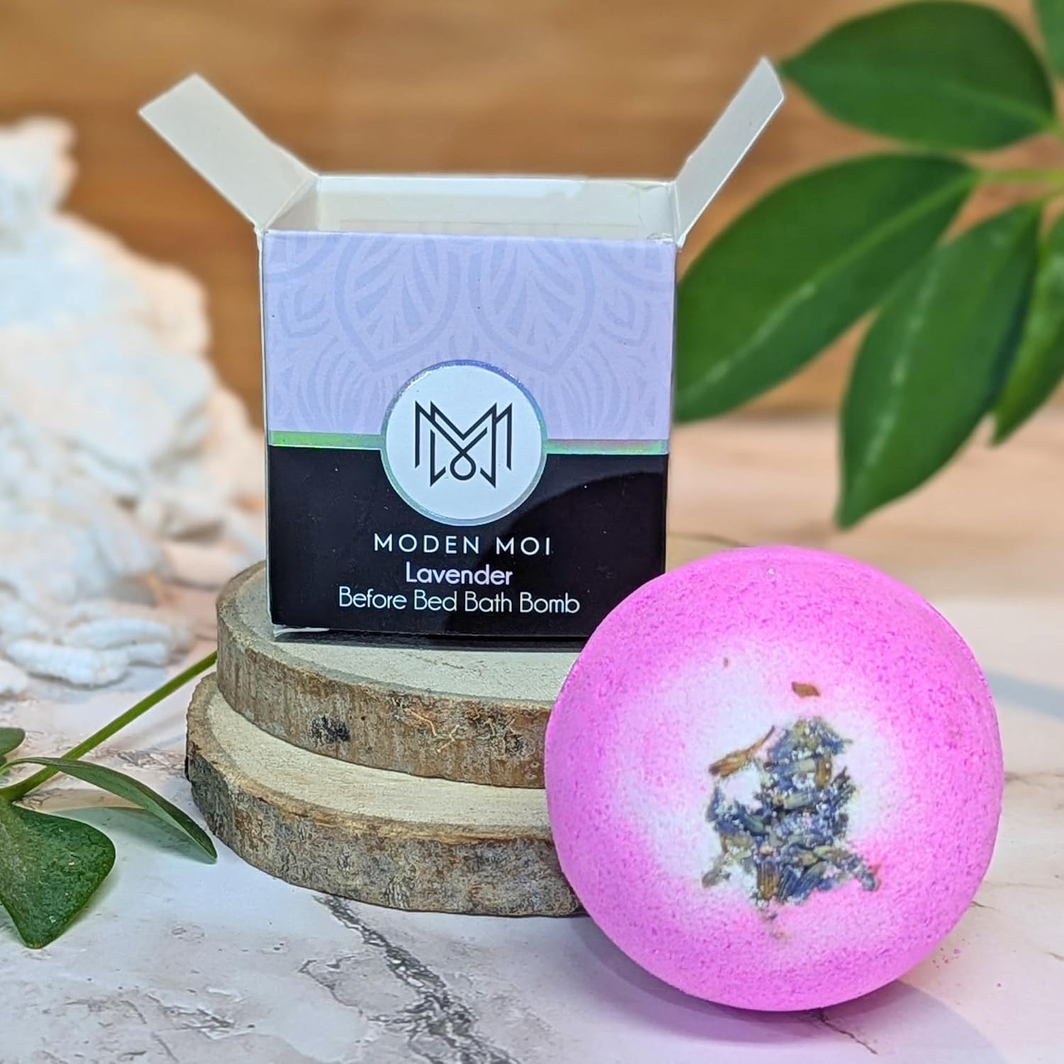 Lavender Bath Bomb for Sleep, Relaxation and Calming, Essential Oils and Sea Salt (6 Pack, Lavender)