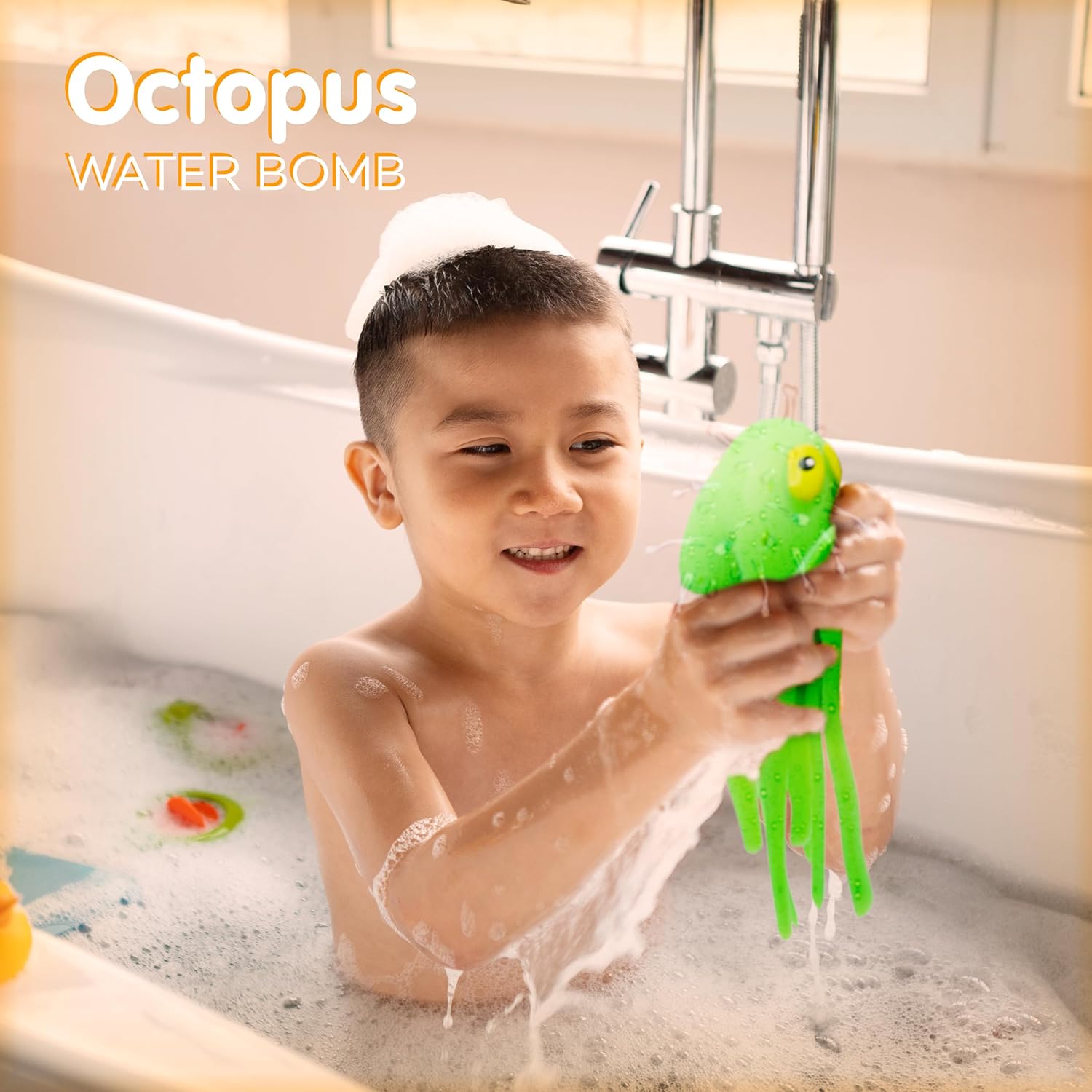 Octopus Water Balls - Pack of 6 Pool Toys for Kids Sensory Absorbent Water Splash Balls Bomb, Toddler Bath Toy, Swimming Pool Floating Swim Toys Outdoor Activity Game Easter Basket Stuffer