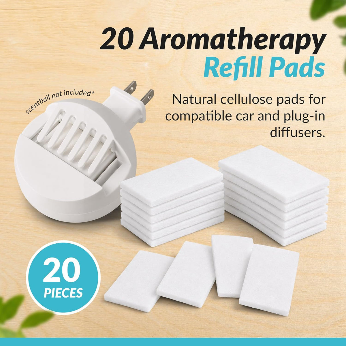 mEssentials Refill Pads for Car Diffuser/Home Ball Plug in Diffuser (20)
