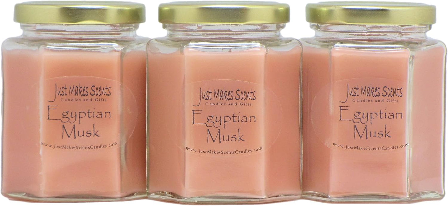 3 Pack - Egyptian Musk Scented Blended Soy Candles | Hand Poured in The USA by Just Makes Scents