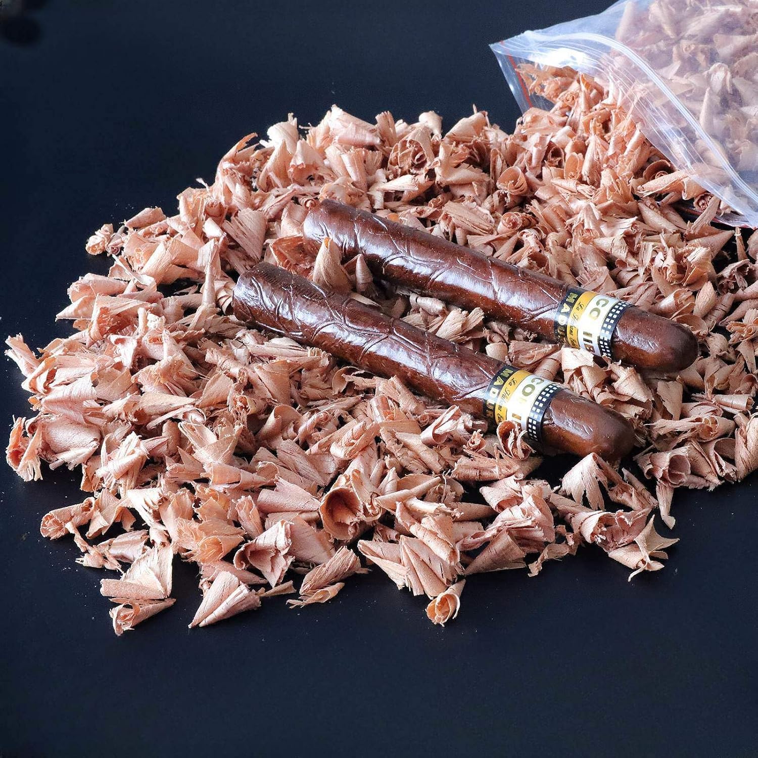 3.5 Oz Spanish Cedar Wood Chips for Cigar Humidor Cabinets and Boxes, Cedar Wood Shavings for Cigar Case and Wooden Cigar Humidor. Essential Cigar Accessories for Cigar Lovers