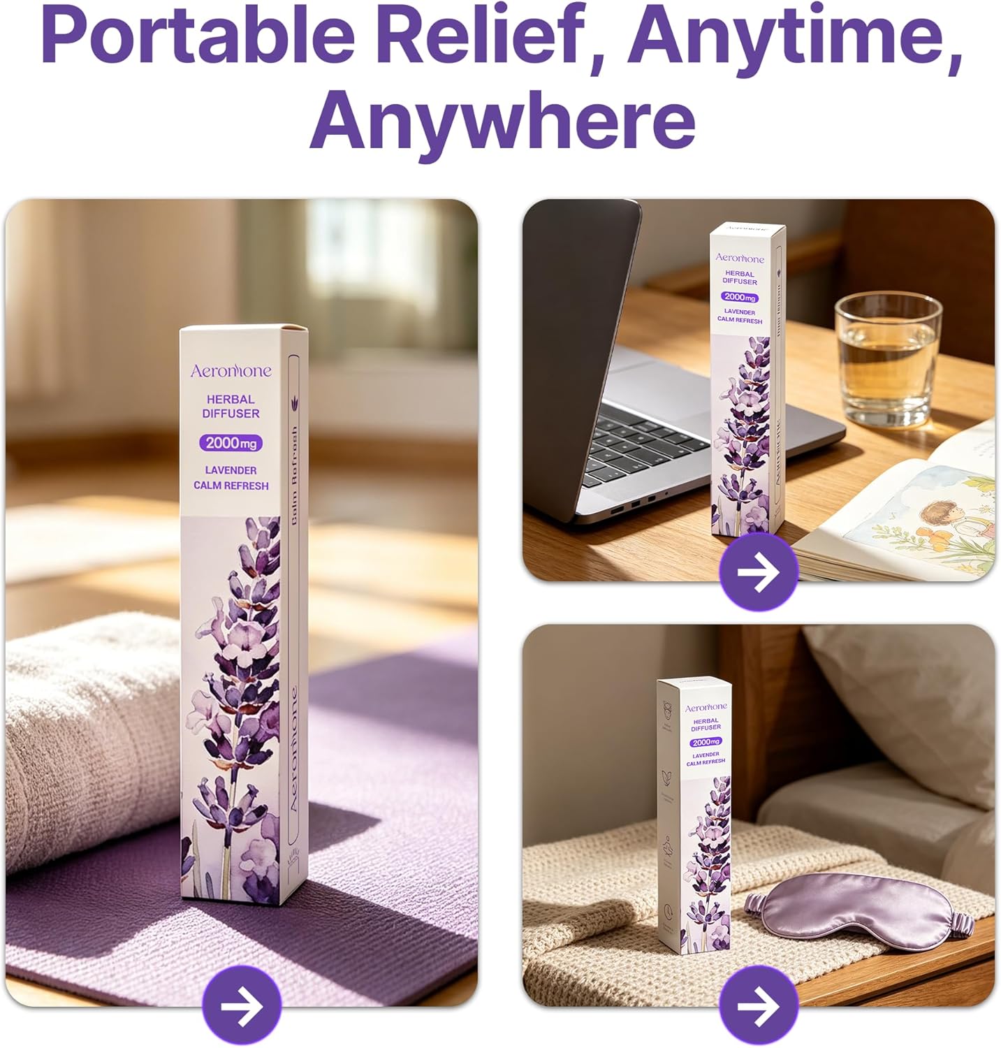Calm Herbal Diffuser, Calming Blend with Lavender, Saffron & Other Herbs Support for Stress Relief & Ritual Improvement - 2000 mg Essential Oil (Around 900 Uses, Varies by Usage)