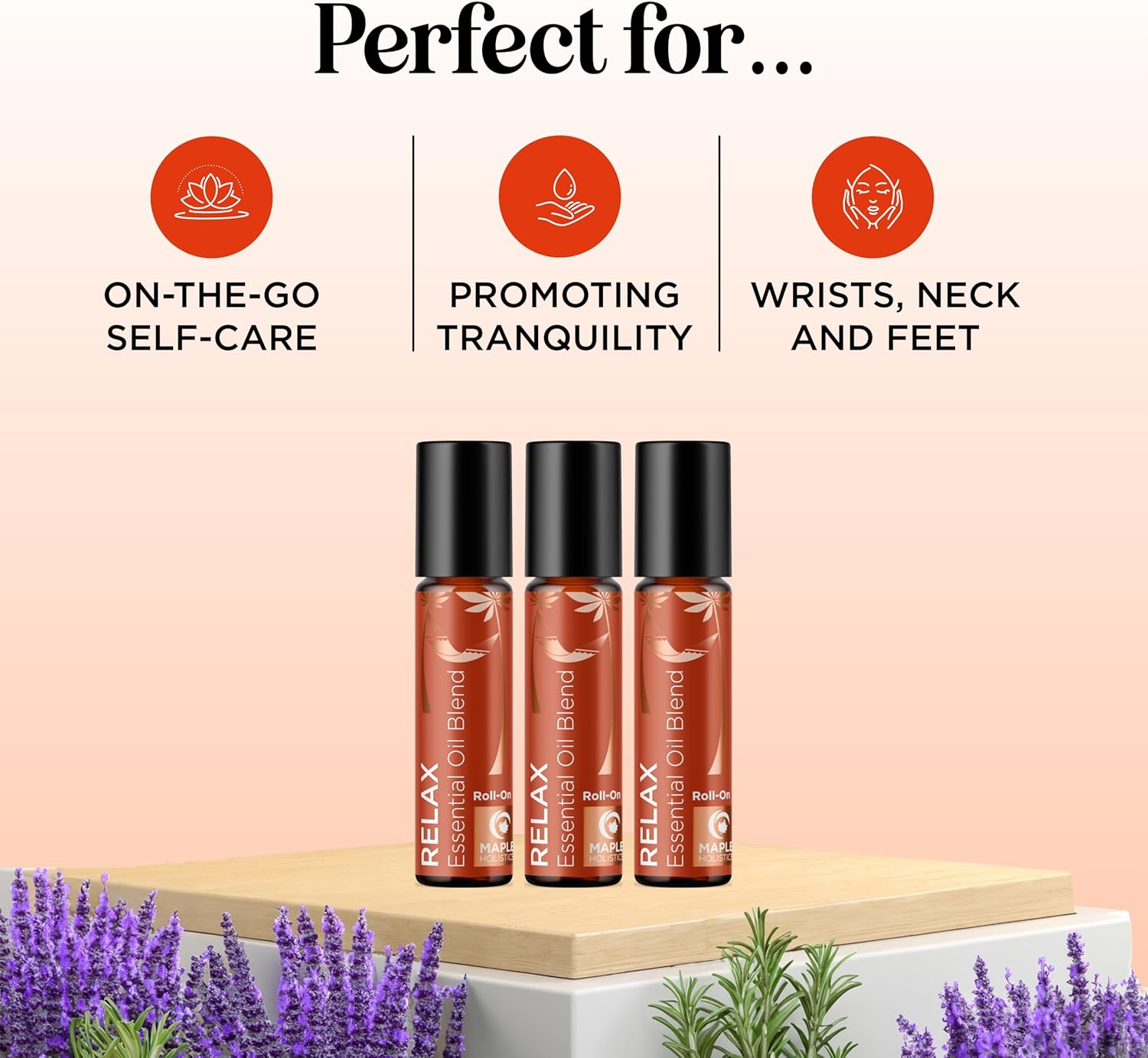 Relaxing Essential Oil Roll On - Aromatherapy Essential Oil Roller with Calming Essential Oils - Relaxing Essential Oil Blend with Lavender Ylang Ylang Chamomile & Geranium for Stress Support (3 Pack)
