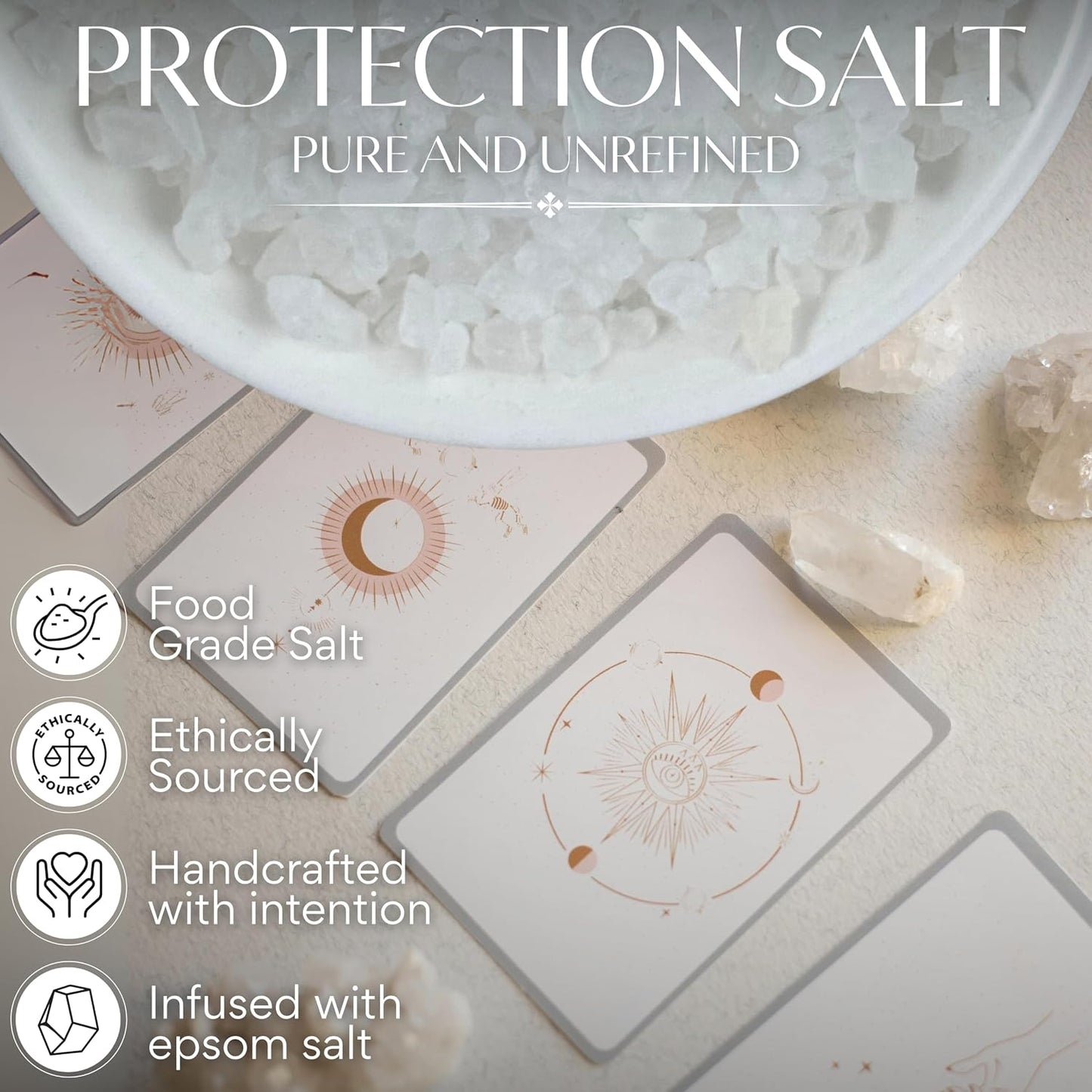 Epsom Salt for Healing, Relaxation & Energy Cleansing – Natural Magnesium-Rich Bath Salt Ideal for Meditation, Spellwork & Ritual Baths – 5 Oz Bag, Witches & Wiccan