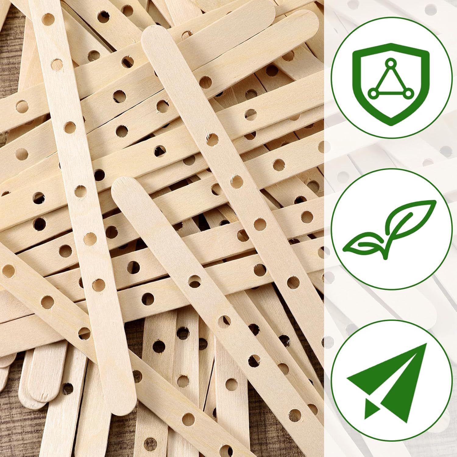 Wooden Candle Wick Holders 50 Pcs 7 Holes Wick Centering Devices Candle Multiwick Bars Candles Making Bars Wax Stick Clips Center Tool for DIY Wax Crafting Material Supplies
