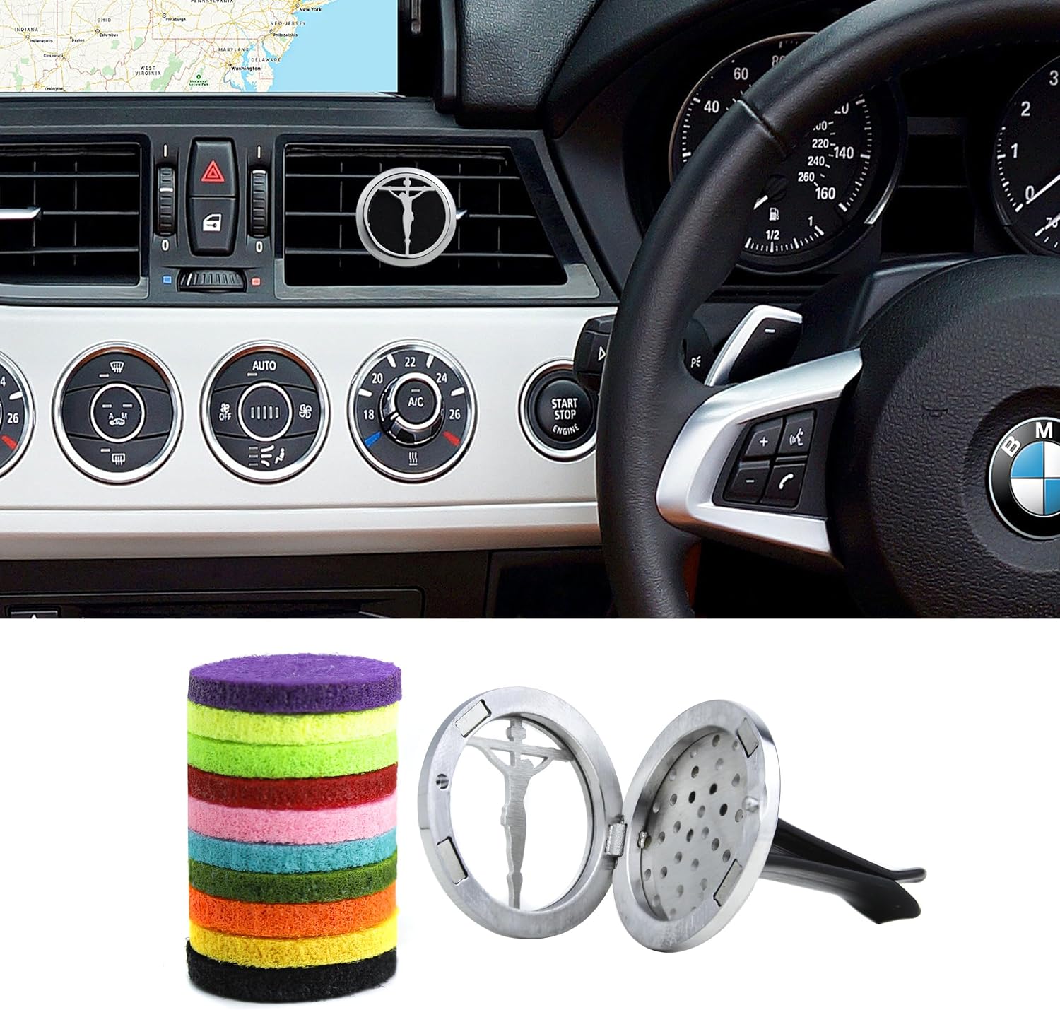 Christian Cross 30mm Aromatherapy Car Essential Oil Diffuser Vent Clip